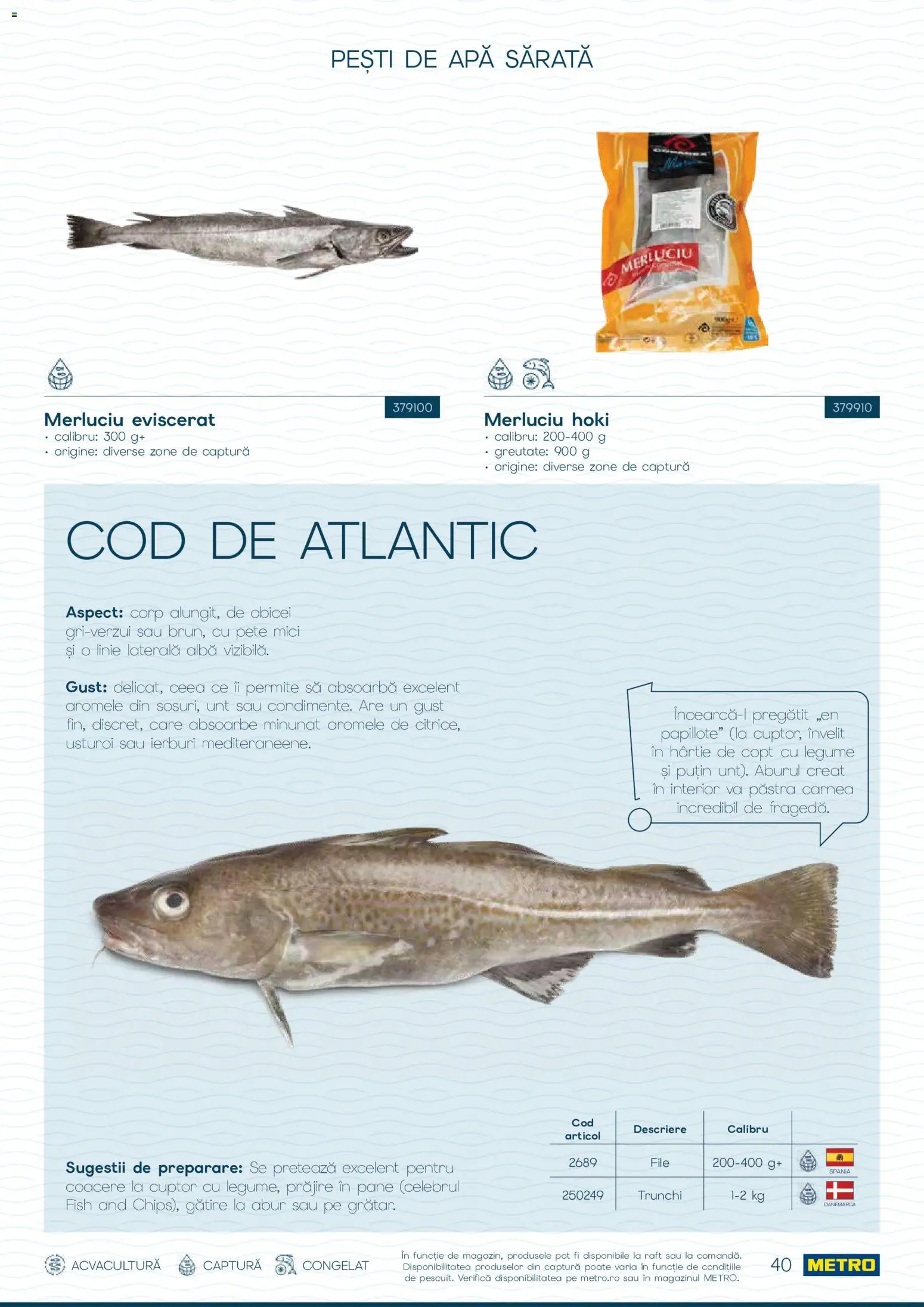 Noul catalog Metro – valabil de la 01.10.2026 | Pagină: 40 | Produse: Cuptor, Unt, Apă, Legume