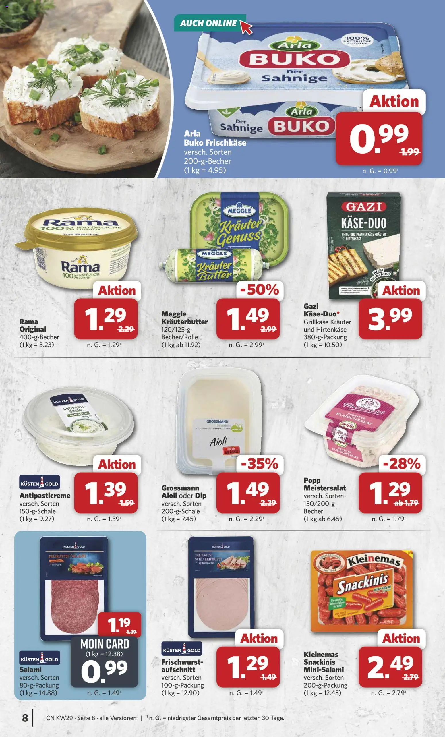 Combi Prospekt – gültig ab 13.07.2026 | Seite: 8 | Produkte: Rama, Creme, Salat, Frischkase