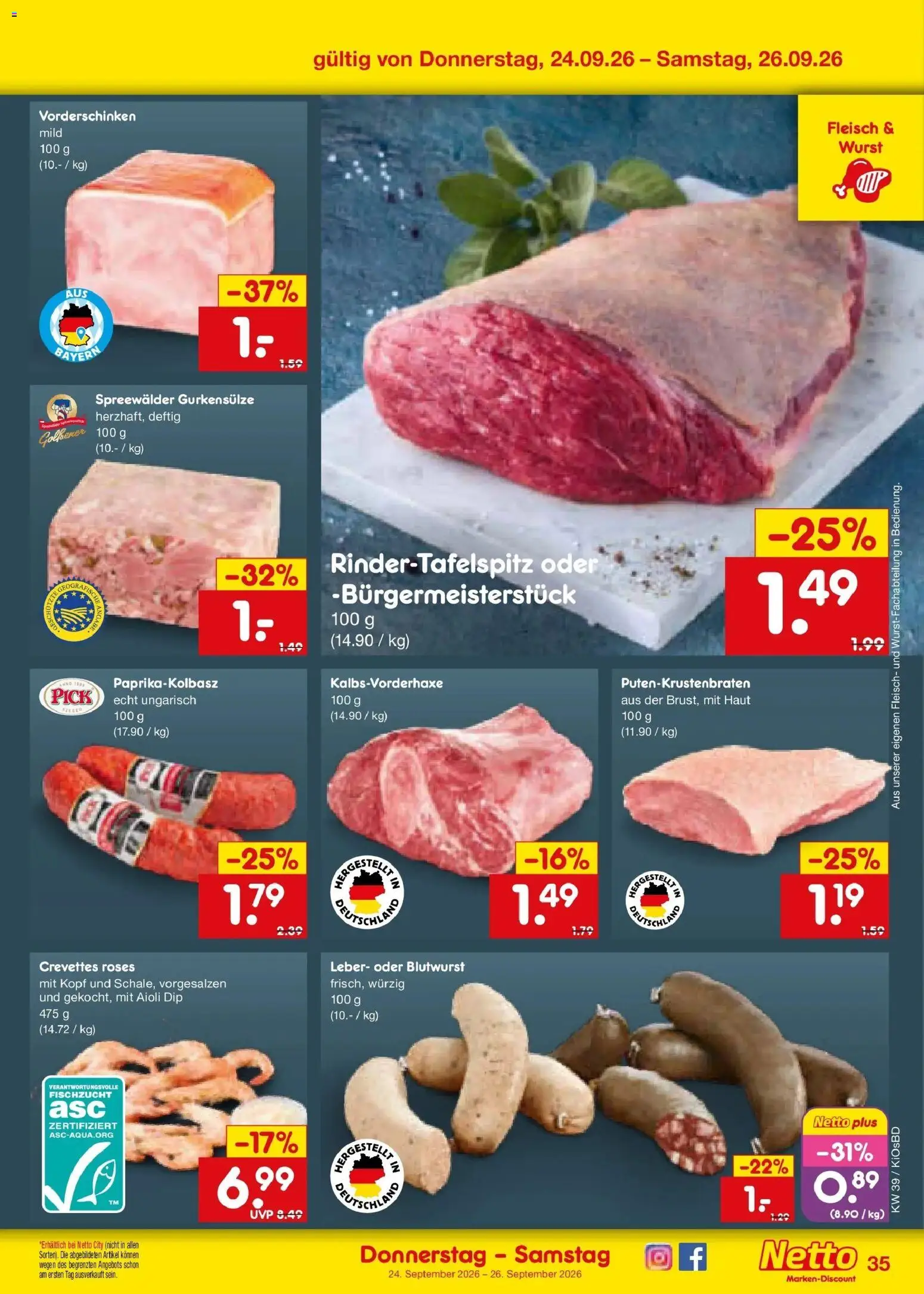 Netto Marken-Discount Prospekt Mistelbach – gültig ab 21.09.2026 | Seite: 49 | Produkte: Wurst, Fleisch
