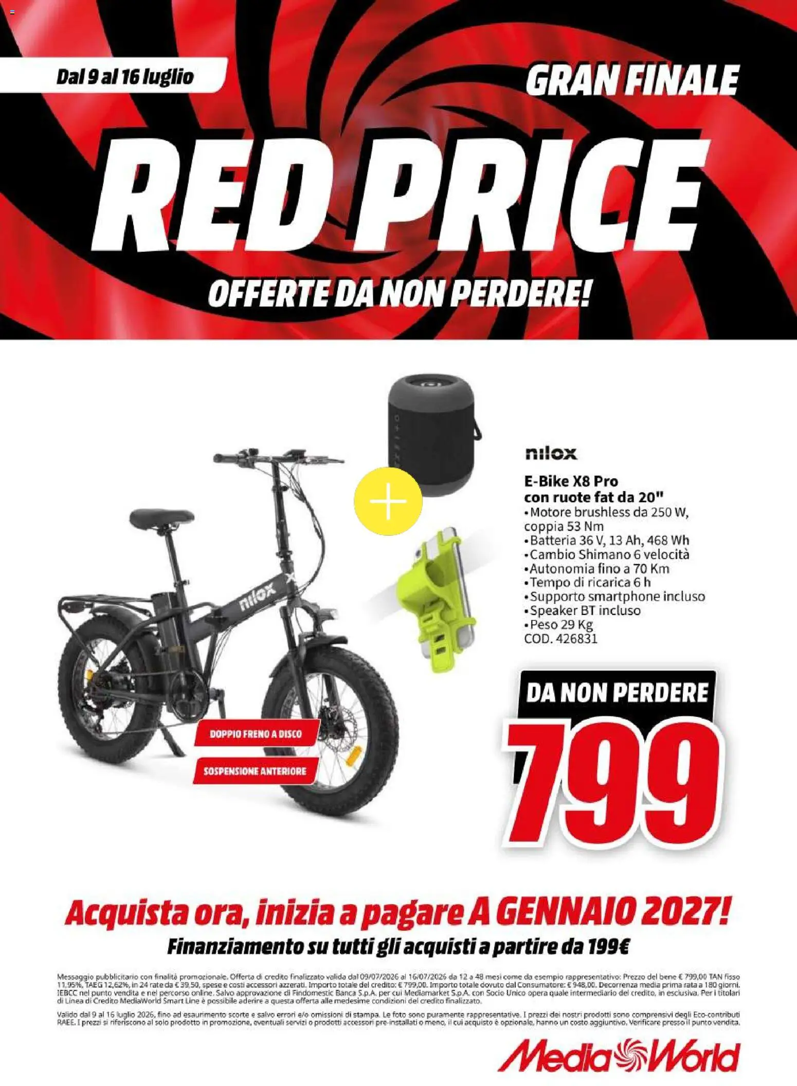 Volantino Media World del 09/07/2026 | Pagina: 21 | Prodotti: Smartphone, Disco, Speaker, Batteria