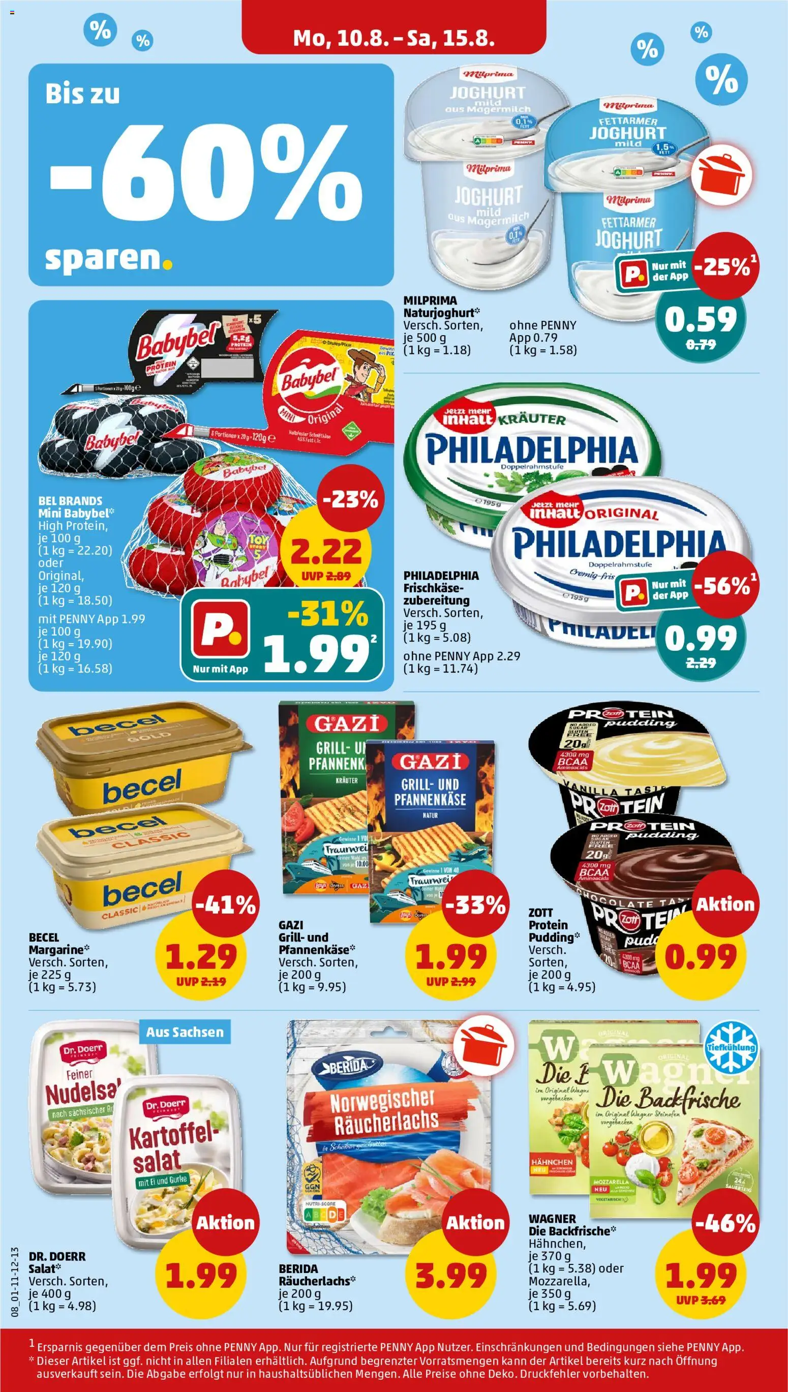 Penny Prospekt – gültig ab 10.08.2026 | Seite: 10 | Produkte: Grill, Joghurt, Mozzarella, Räucherlachs