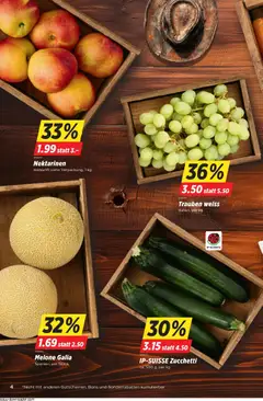 Nektarinen, Herkunft siehe Verpackung, 1 kg ab 02.07.2026 gültig | Seite: 4 | Produkte: Nektarinen, Melone
