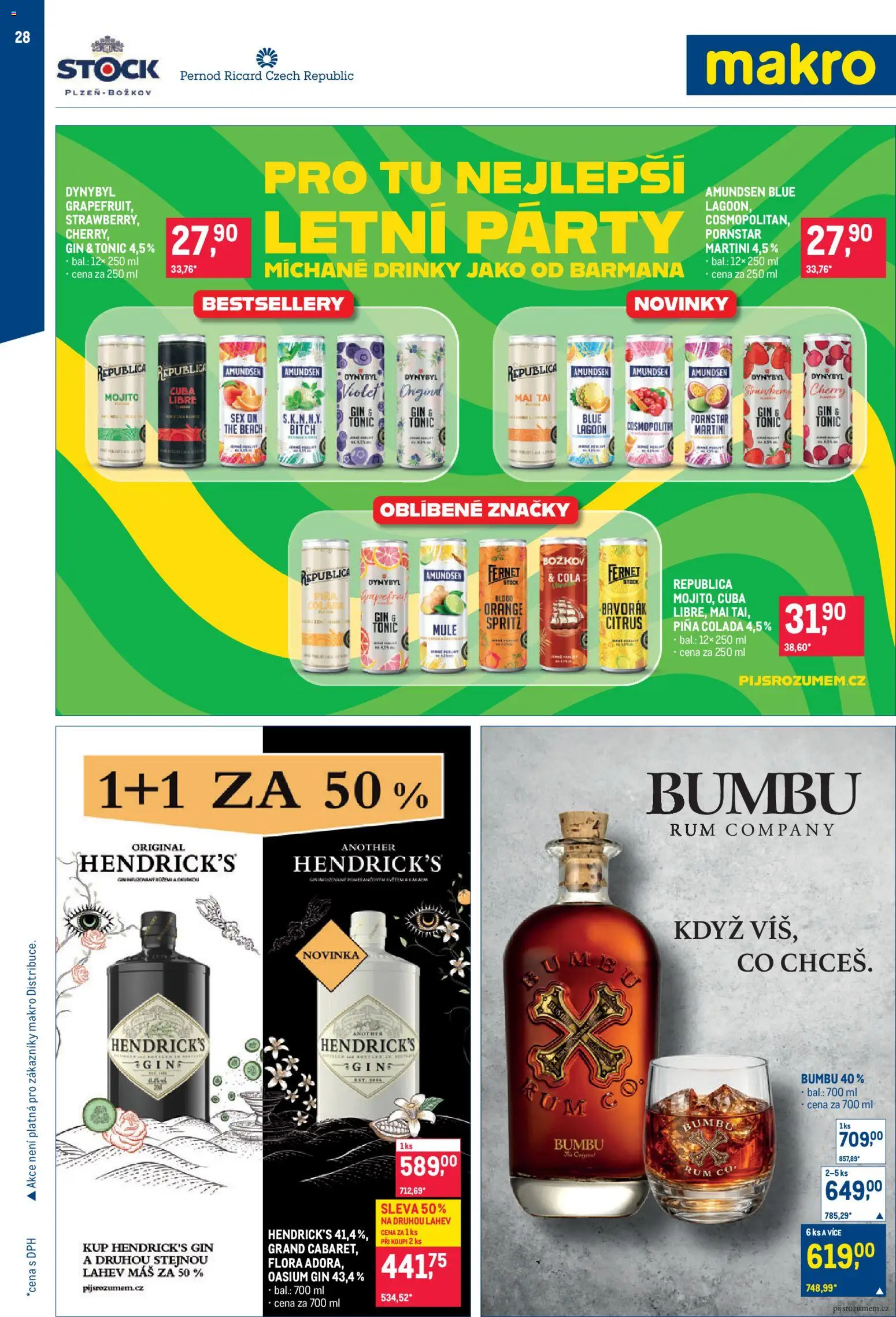 Makro leták - Obchodní partneři od 20.05.2026 | Strana: 28 | Produkty: Rum, Tonic, Fernet, Božkov