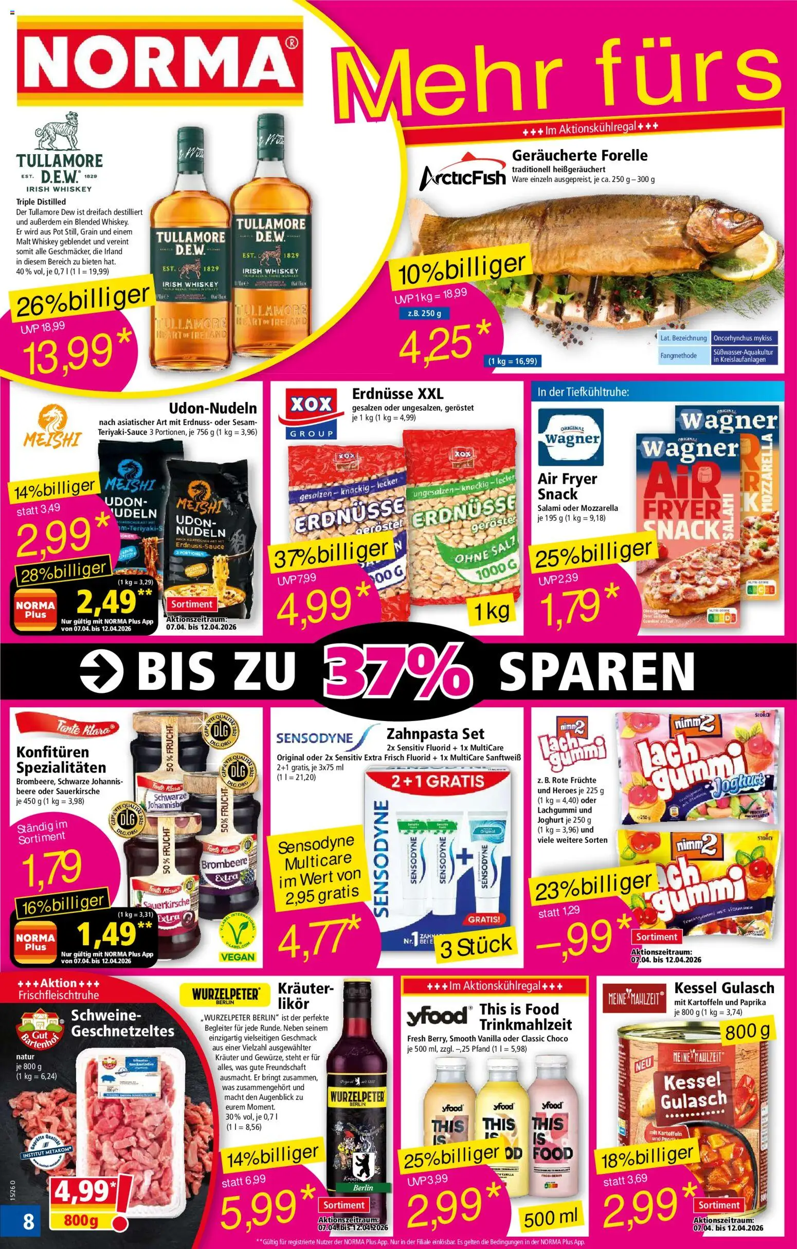 Norma Prospekt 	 – gültig ab 07.04.2026 | Seite: 8 | Produkte: Joghurt, YFood, Kartoffeln, Gulasch