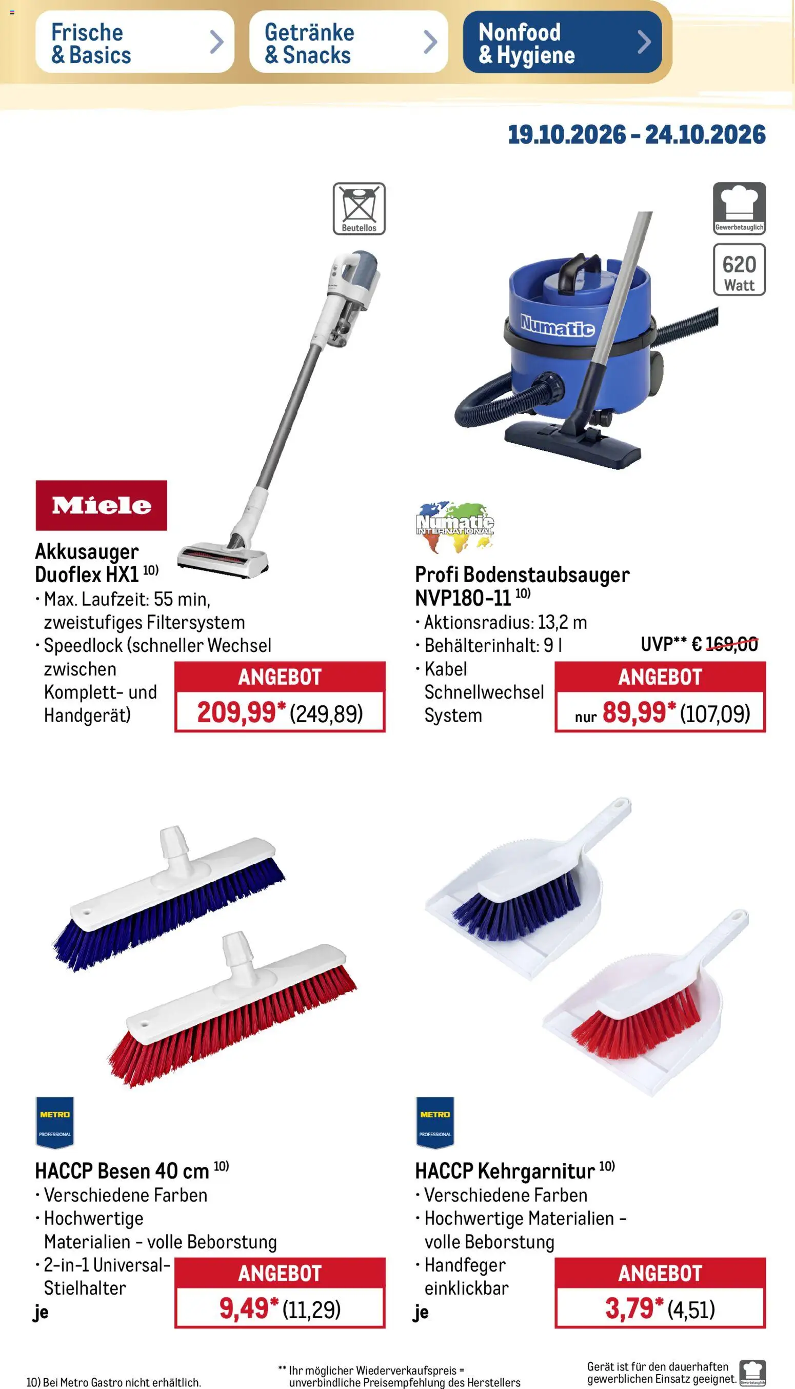 Metro Prospekt – gültig ab 19.10.2026 | Seite: 40 | Produkte: Kabel, Miele
