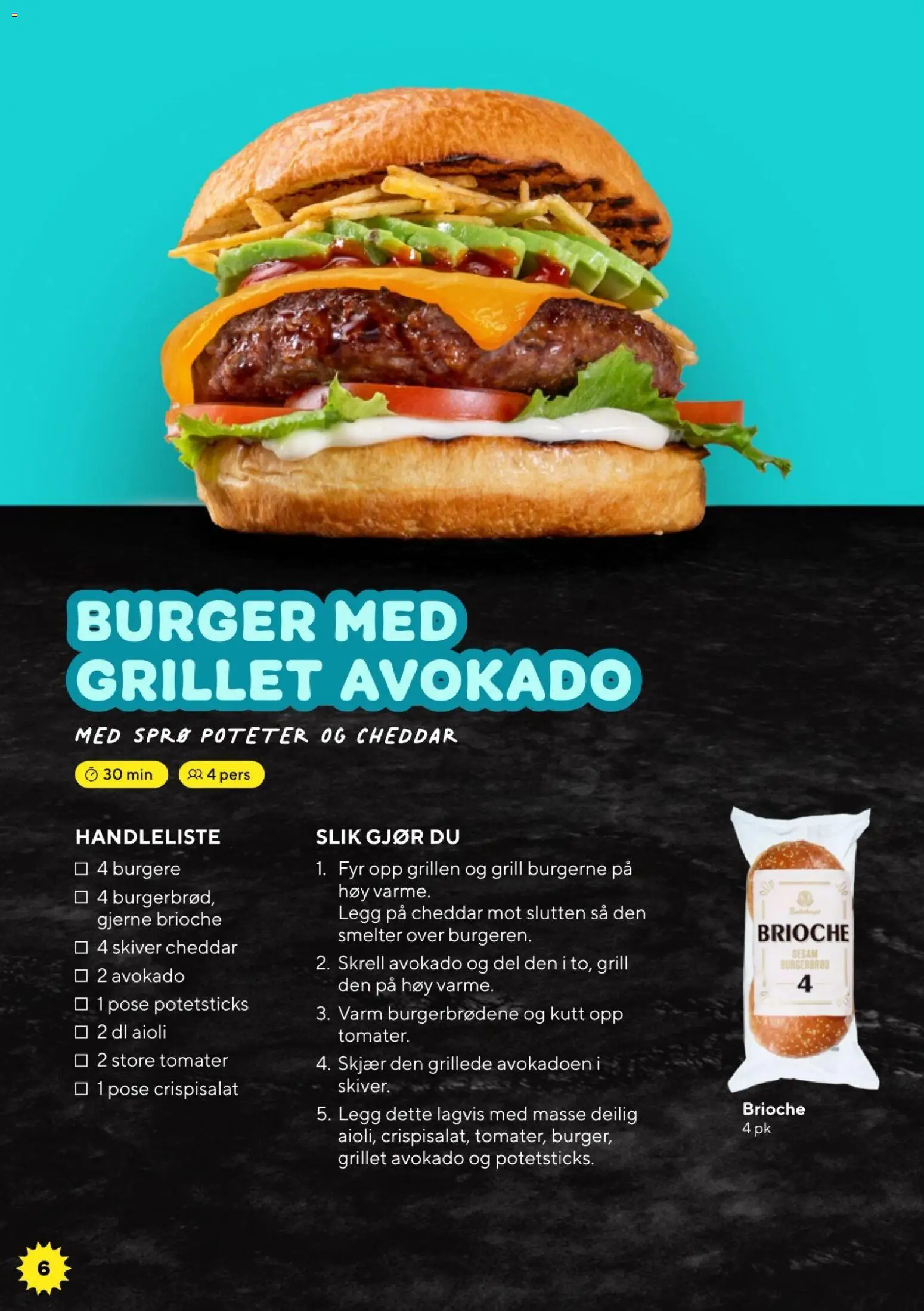 {H1} | Side: 6 | Produkter: Tomater, Налокітники, Crispisalat, Cheddar