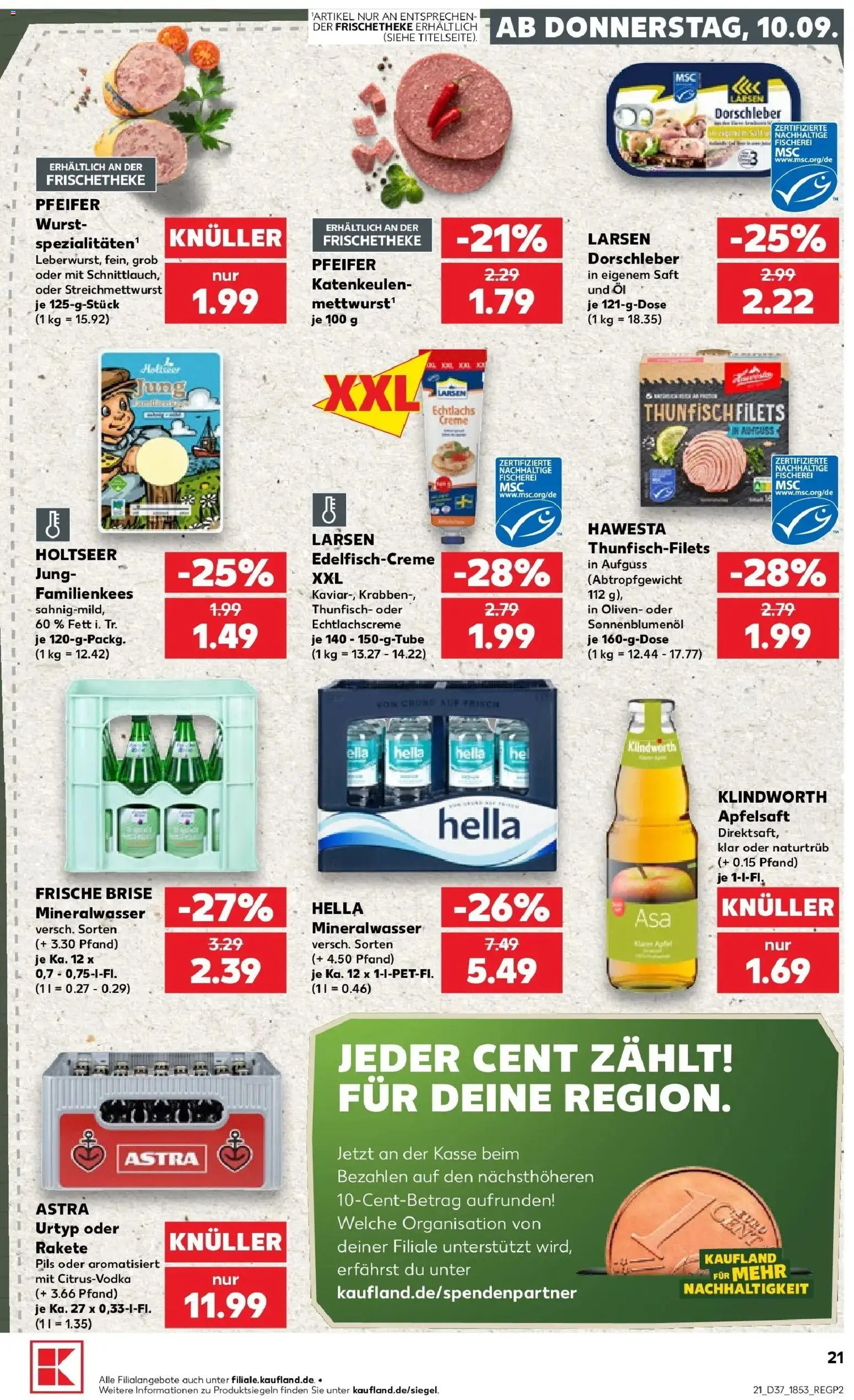 Prospekt Kaufland ab 07.09.2026 » Angebote Online zum Blättern | Seite: 30 | Produkte: Pils, Mineralwasser, Hella, Wurst