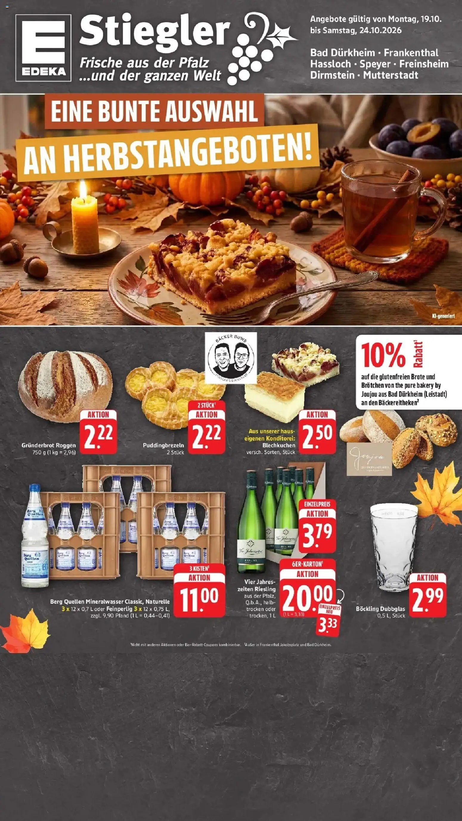 Edeka Prospekt Speyer (ab 19.10.2026) » Angebote Online | Seite: 1 | Produkte: Bad, Mineralwasser