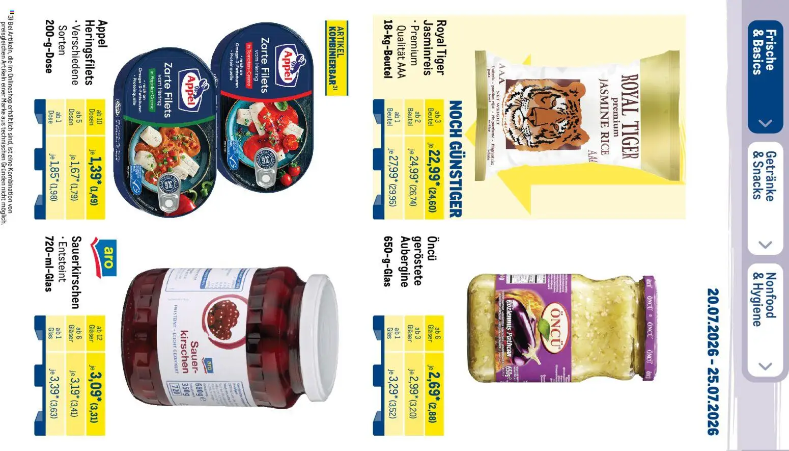 Metro Prospekt – gültig ab 20.07.2026 | Seite: 20 | Produkte: Hering, Jasminreis, Kirschen, Aubergine