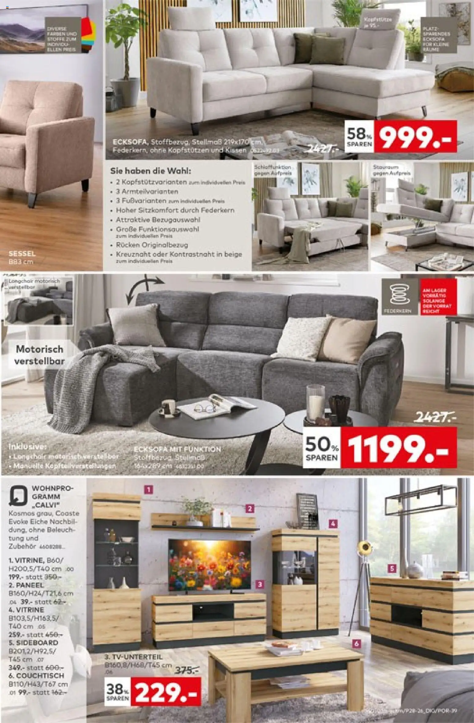 Porta! Broschüre – gültig ab 09.08.2026 | Seite: 11 | Produkte: Kissen, Vitrine, Sessel, Couchtisch