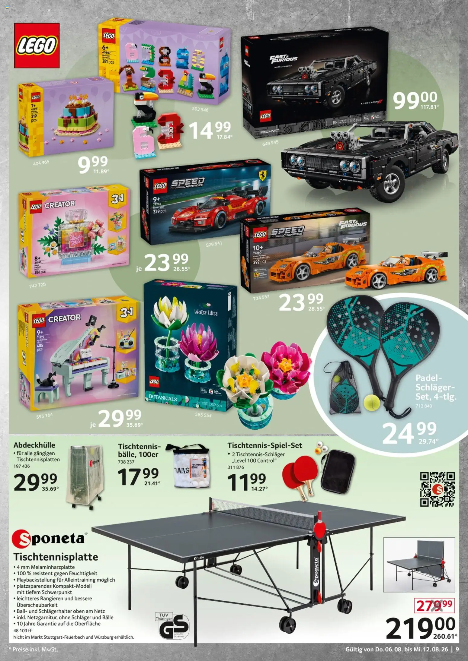 Selgros Non Food – gültig ab 06.08.2026 | Seite: 9 | Produkte: Tischtennisschläger, PC