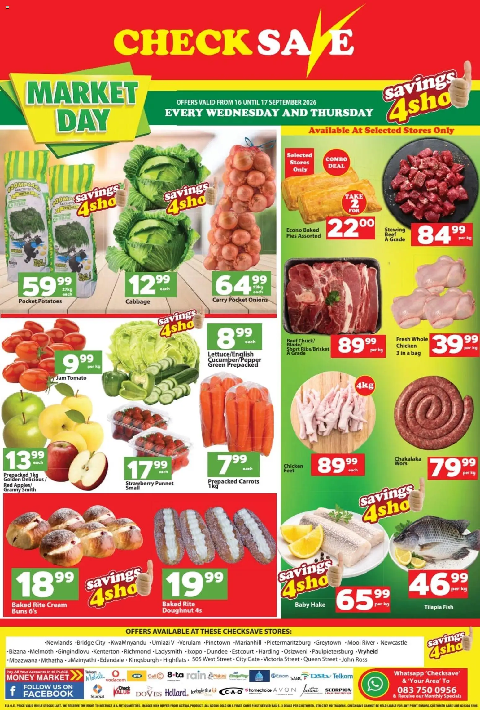 New Check Save catalogue – valid from 16/09/2026 | Page: 3 | Products: Bag, Fish, Cream, Onions