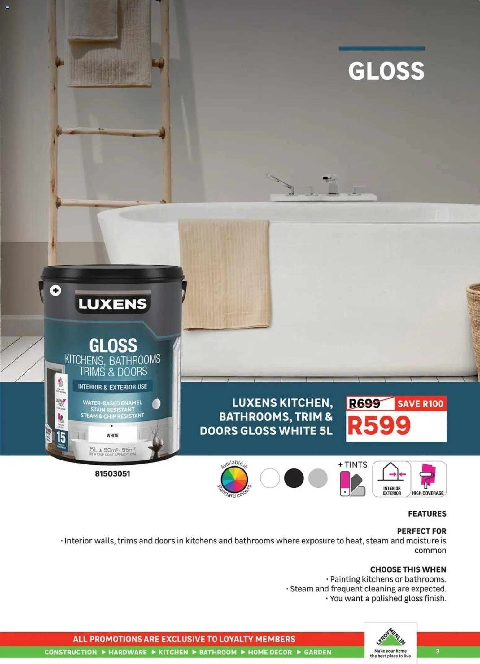New Leroy Merlin catalogue – valid from 15.05.2026 | Page: 3 | Products: Gloss, Coat, Enamel