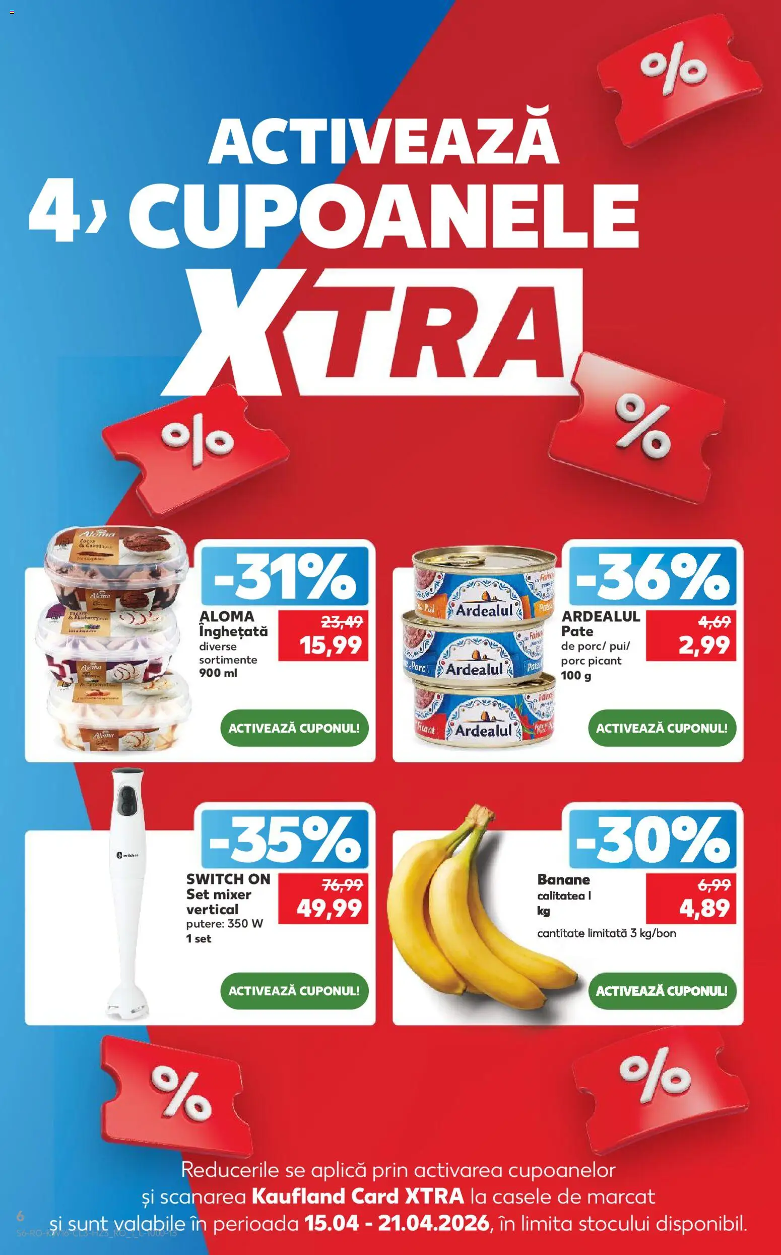 Noul catalog Kaufland – valabil de la 15.04.2026 | Pagină: 6 | Produse: Blender, Mixer, Banane, Înghețată