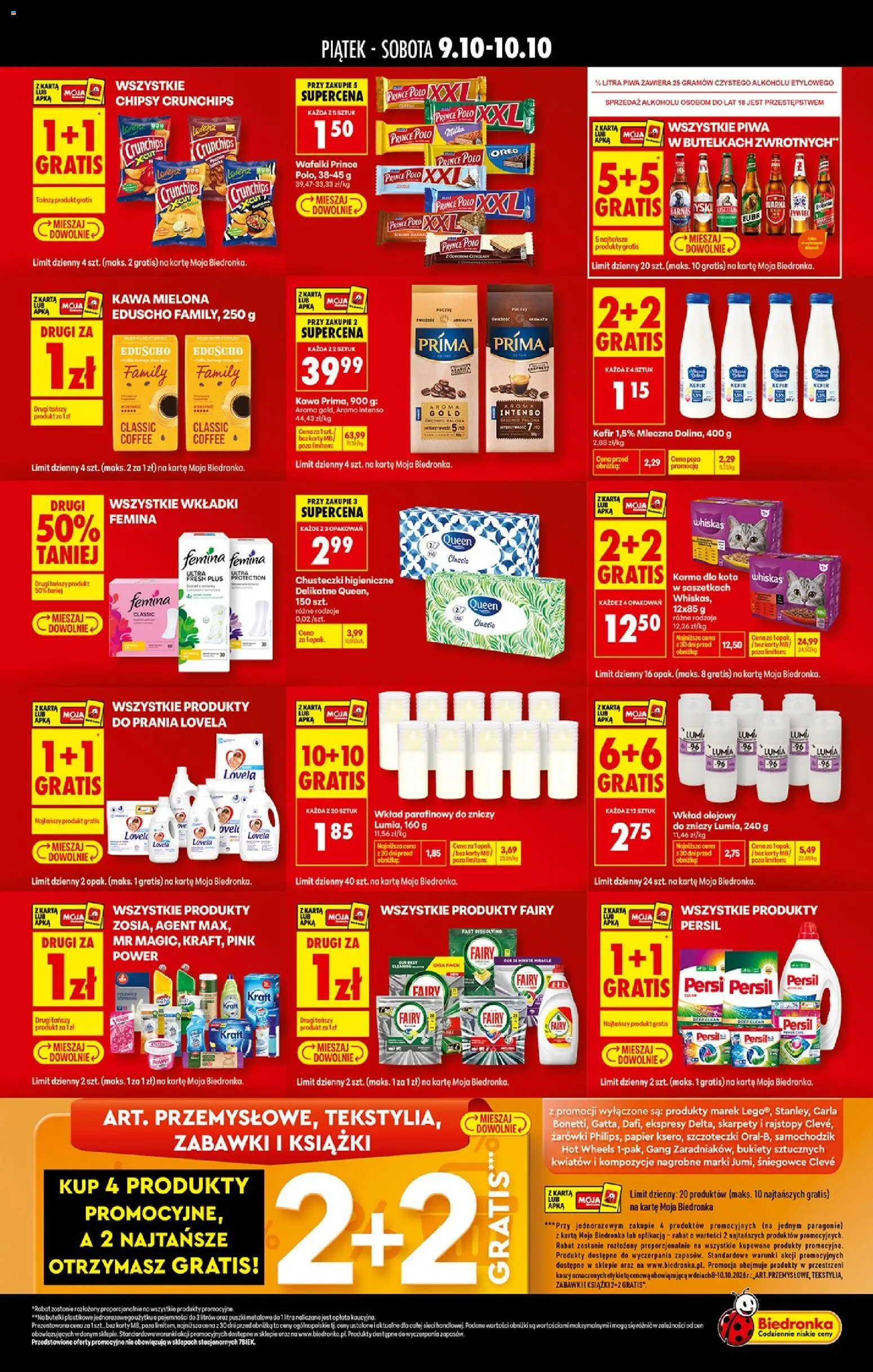 Biedronka gazetka - Tani weekend od 09.10.2026 | Strona: 2 | Produkty: Karta, Whiskas, Piwo, Lovela