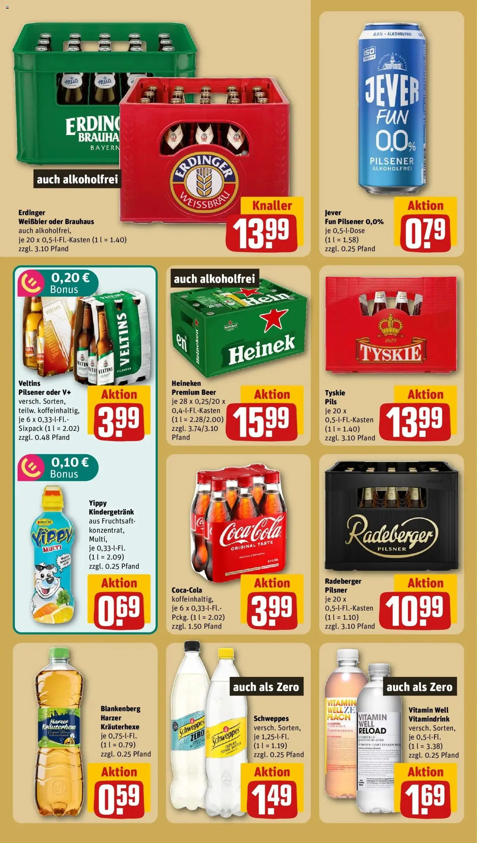 REWE Prospekt ab 17.08.2026 zum Blättern » Angebote | Seite: 19 | Produkte: Tyskie, Weißbier, Pils, Schweppes
