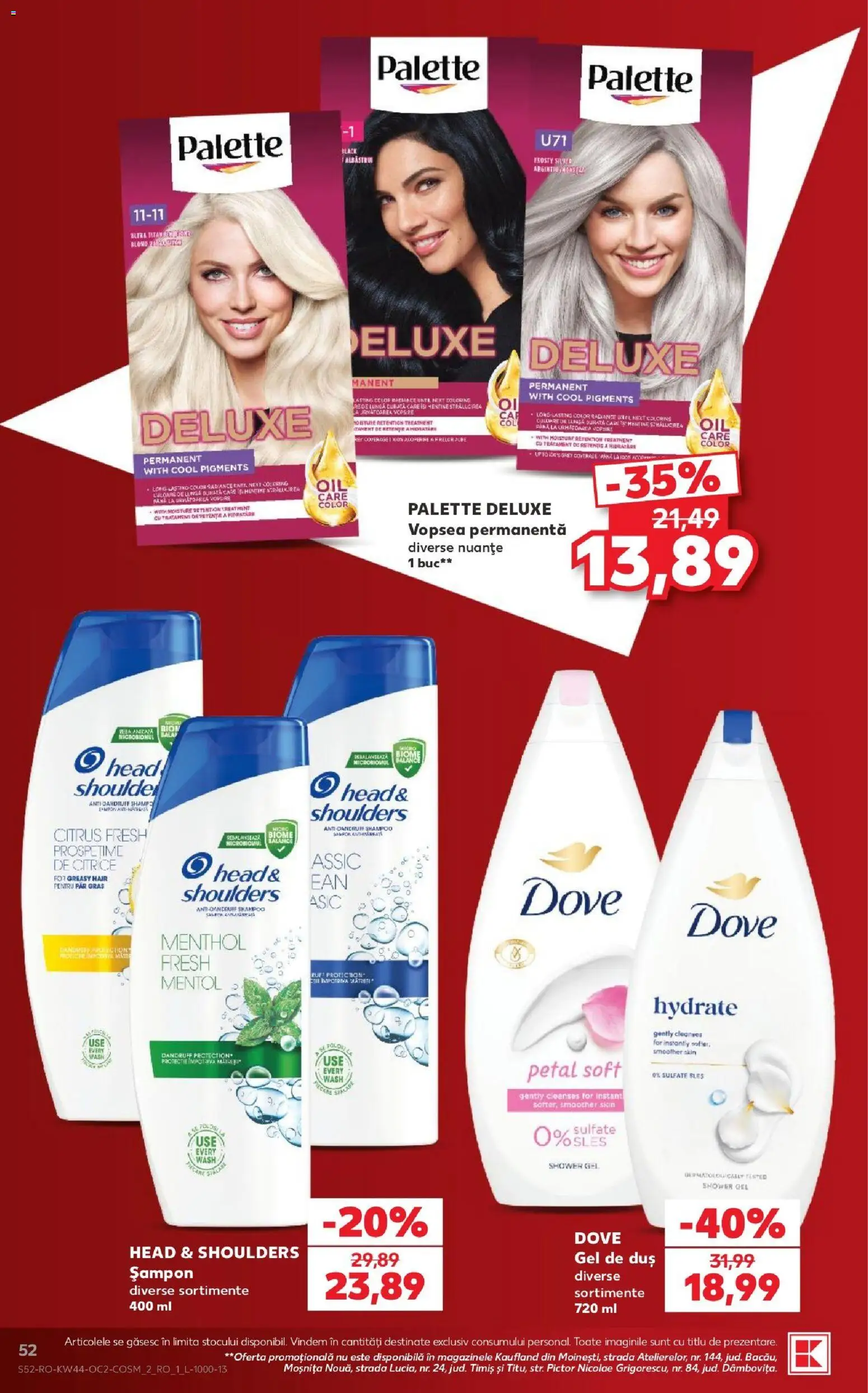 Kaufland Miercurea Ciuc 28.10.2026 - Revista si Oferta | Pagină: 52 | Produse: Duș, Șampon, Gel de duș, Deluxe