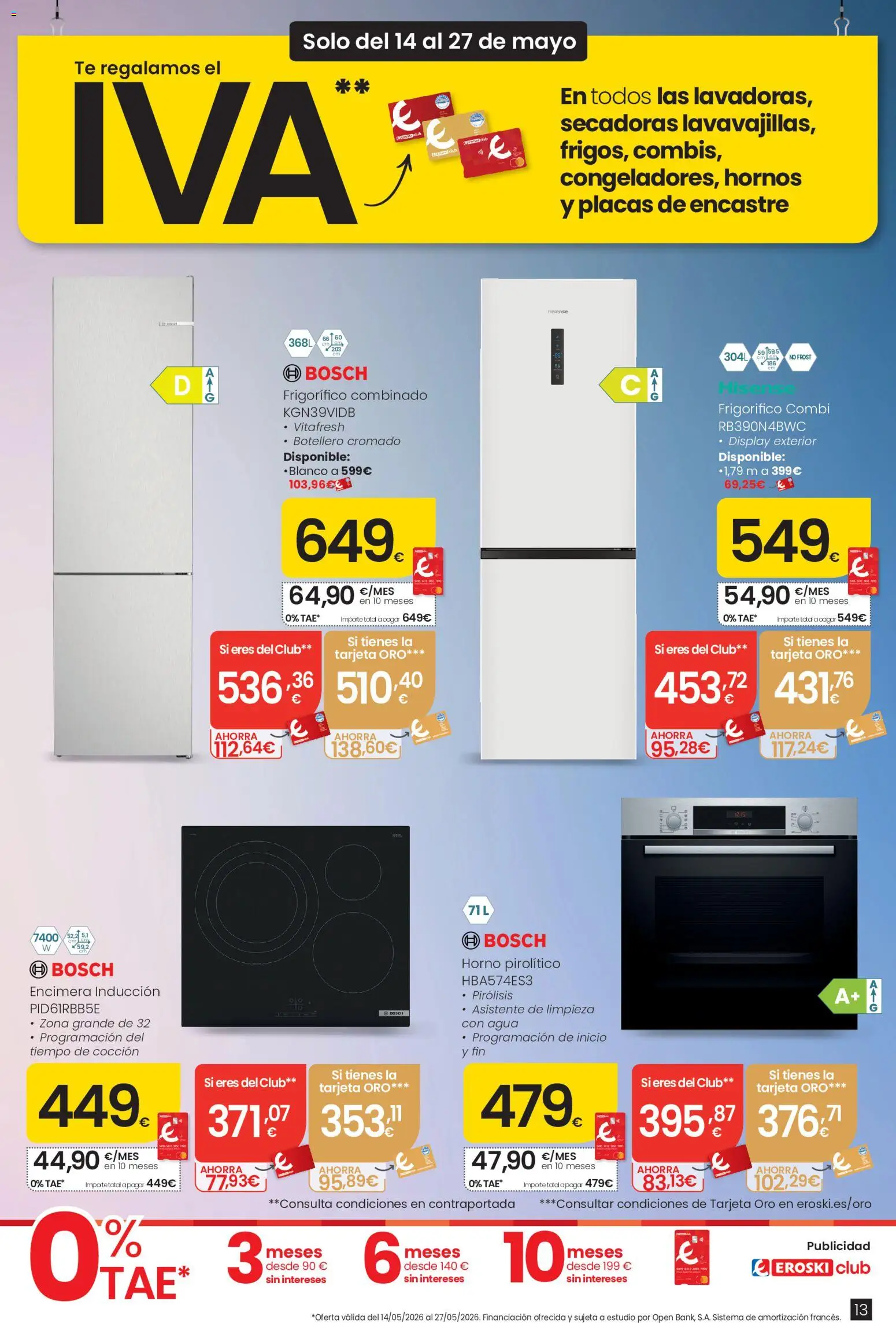 Eroski Te regalamos el IVA │ válido desde el 14.05.2026 | Página: 13 | Productos: Té, Horno, Combi