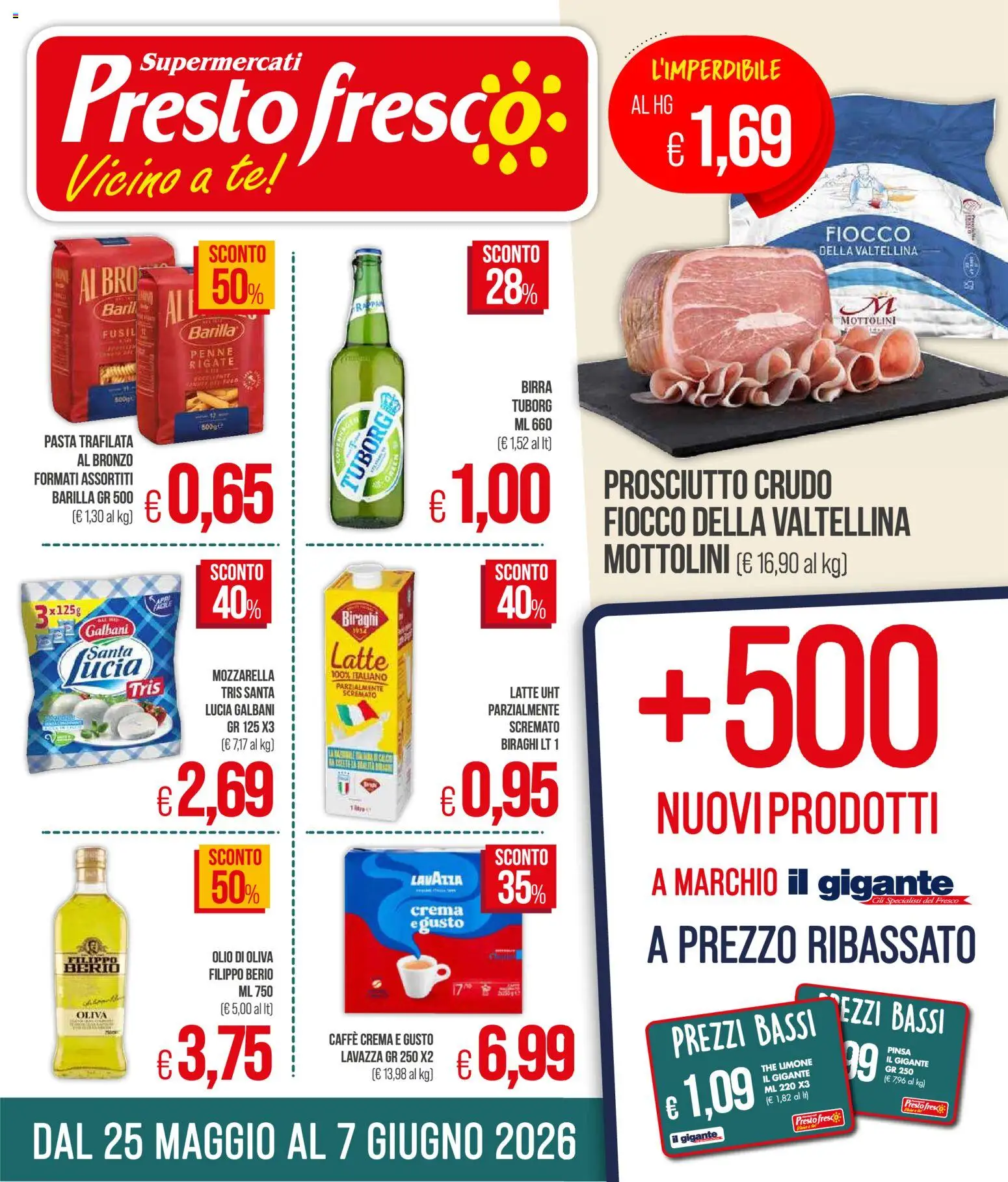 Volantino Presto Fresco del 25.05.2026 | Pagina: 1 | Prodotti: Caffè, Birra, Tè, Limone