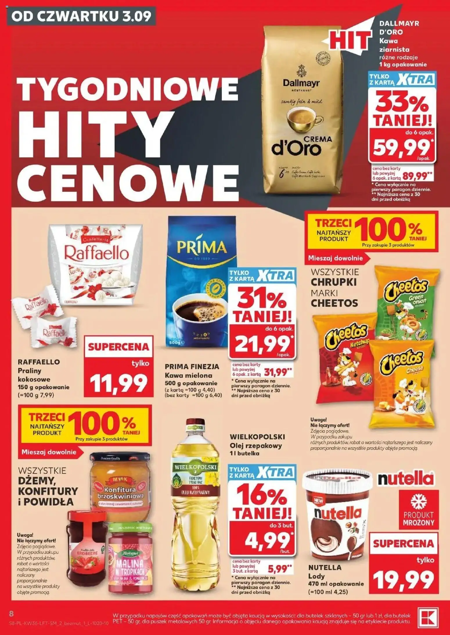 Kaufland gazetka od 03.09.2026 - od jutra PDF | Strona: 8 | Produkty: Karta, Raffaello, Ketchup, Kawa ziarnista Dallmayr