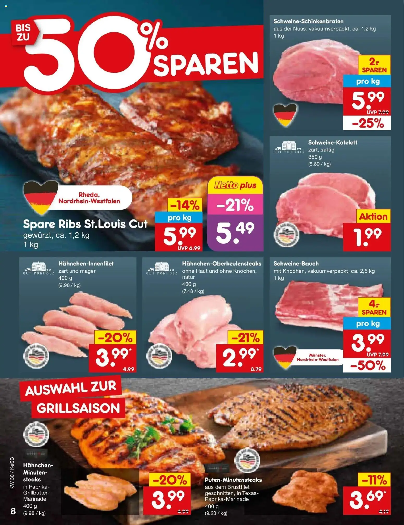 Netto Marken-Discount Prospekt Kruft – gültig ab 20.07.2026 | Seite: 12 | Produkte: Hahnchen, Schweinebauch, Spare ribs, Paprika