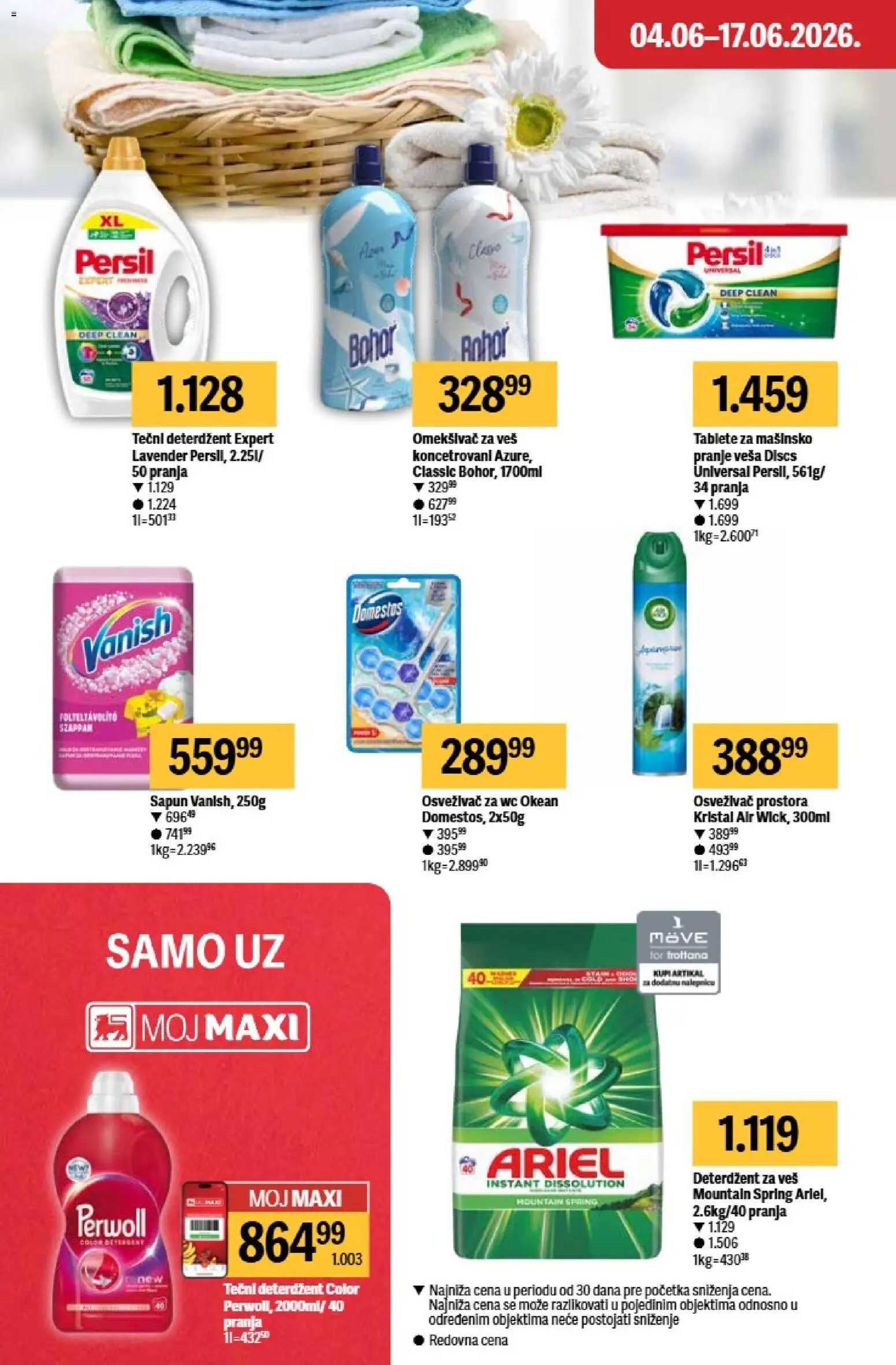 Maxi katalog - važi od 04.06.2026 | Strana: 32 | Proizvode: Perwoll, Wc, Sapun, Persil