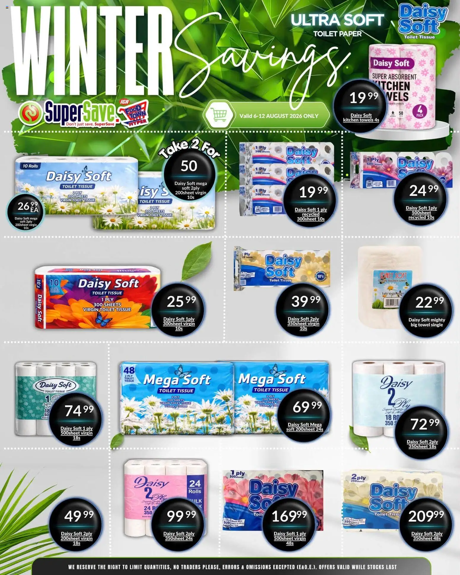 New Super Save catalogue – valid from 06/08/2026 | Page: 44 | Products: Towels, Milk, Paper, Toilet paper