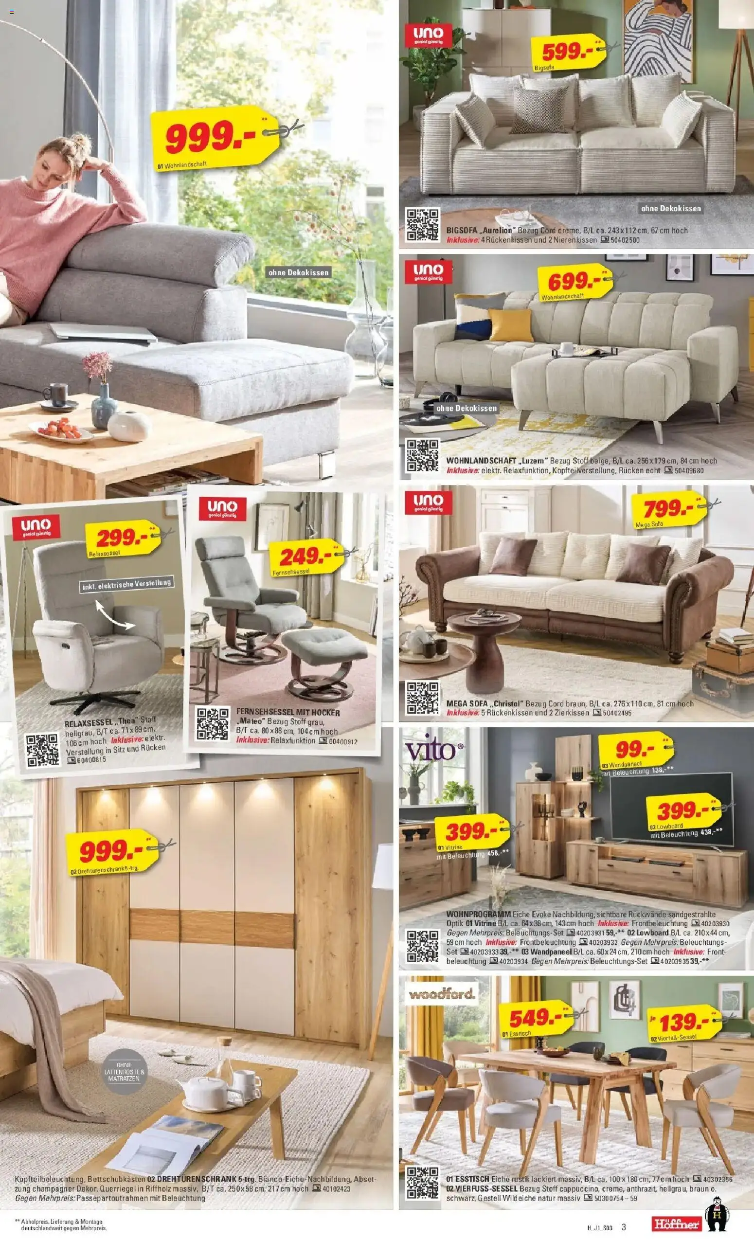 Höffner Prospekt Hamm	 – gültig ab 25.03.2026 | Seite: 3 | Produkte: Hocker, Relaxsessel, Esstisch, Sessel