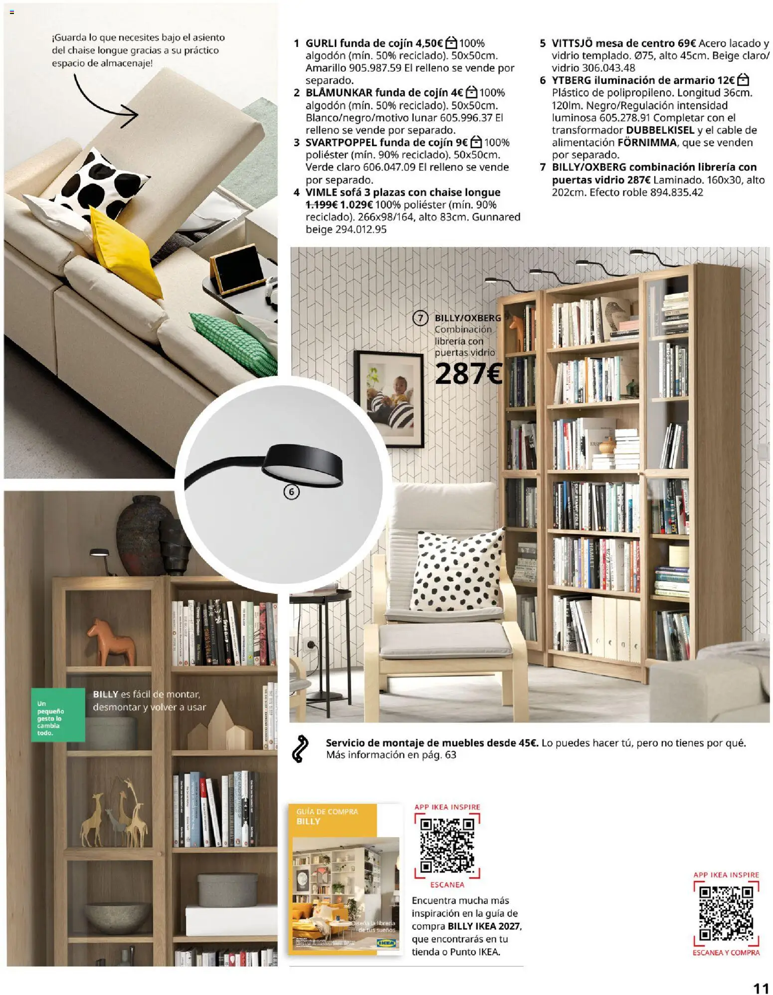 IKEA - Salones │ válido desde el 01/09/2026 | Página: 11 | Productos: Muebles, Cable, Algodón, Cojín