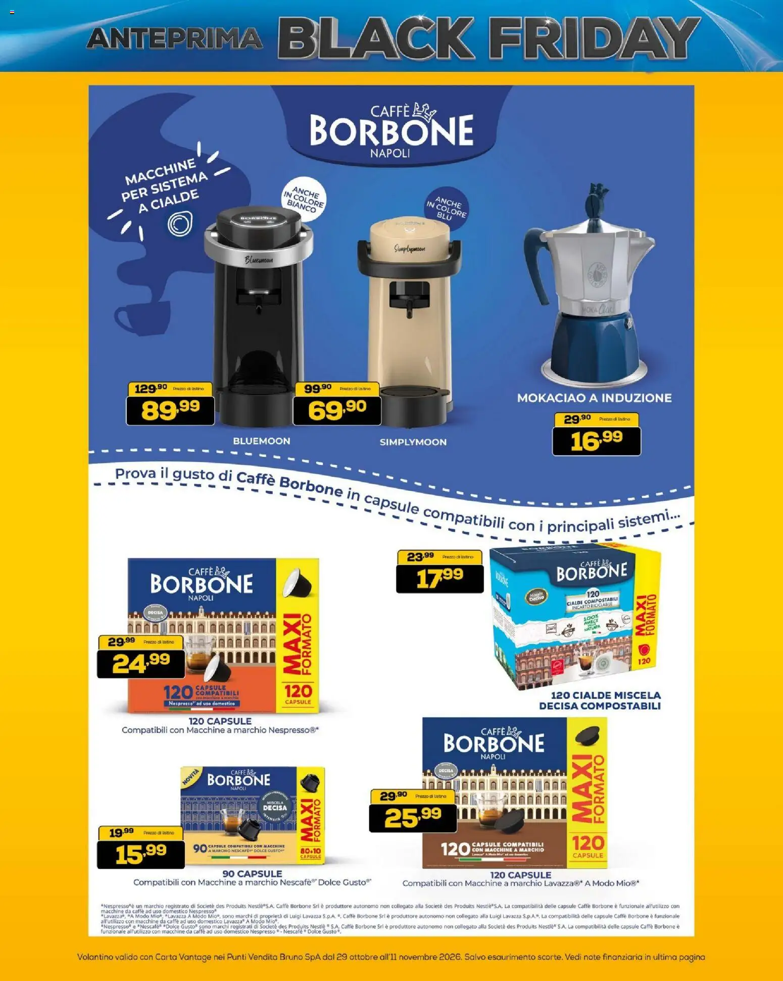 Volantino BRUNO del 29/10/2026 | Pagina: 46 | Prodotti: Caffè, Cialde, Lavazza, Borbone