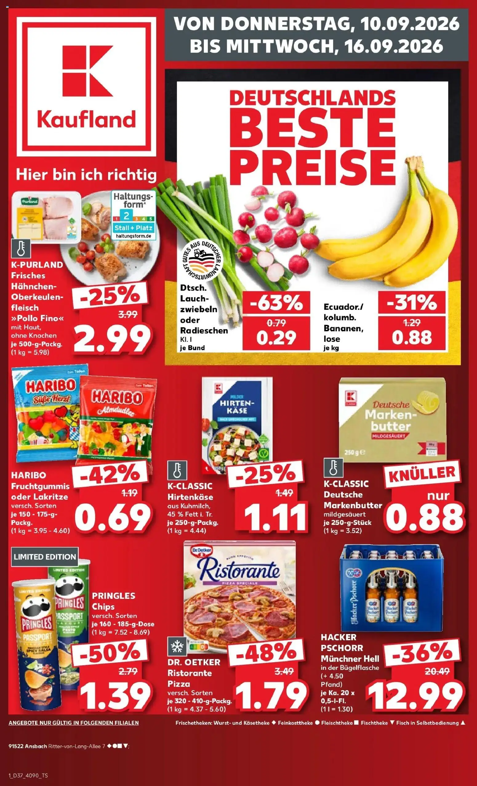 Kaufland Prospekt Ansbach – gültig ab 07.09.2026 | Seite: 10 | Produkte: Hahnchen, Käse, Pringles, Chips