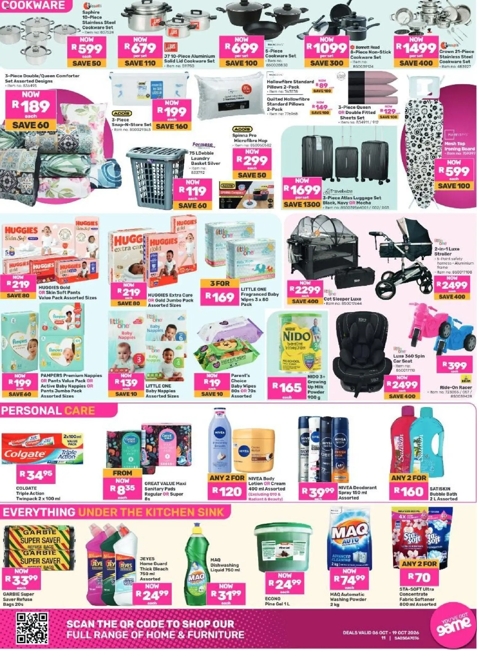 New Game catalogue – valid from 06/10/2026 | Page: 11 | Products: Ironing board, Mop, Powder, Cream