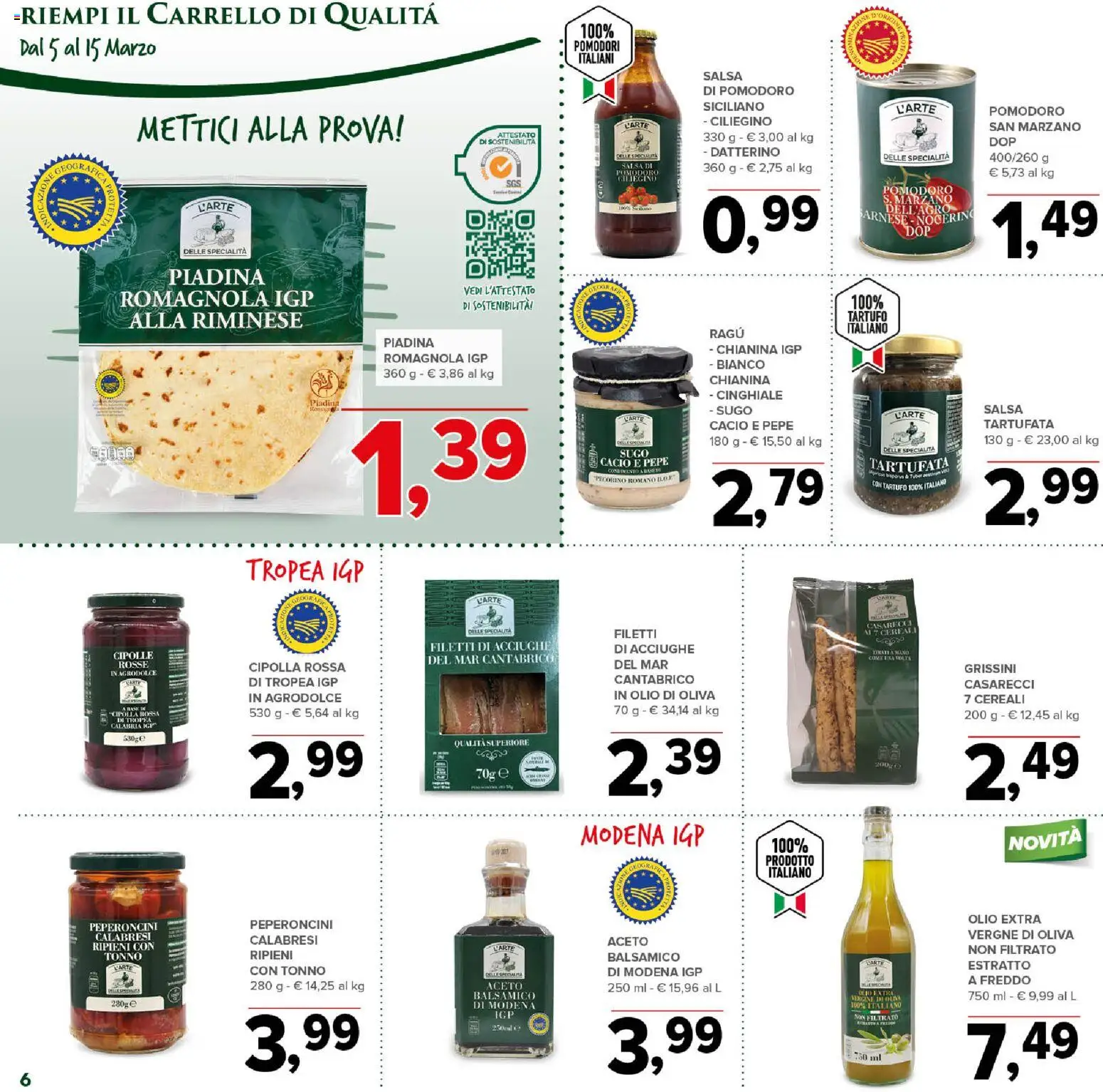 Volantino Todis del 05.03.2026 | Pagina: 6 | Prodotti: Cipolle, Olio, Pomodori, Tonno