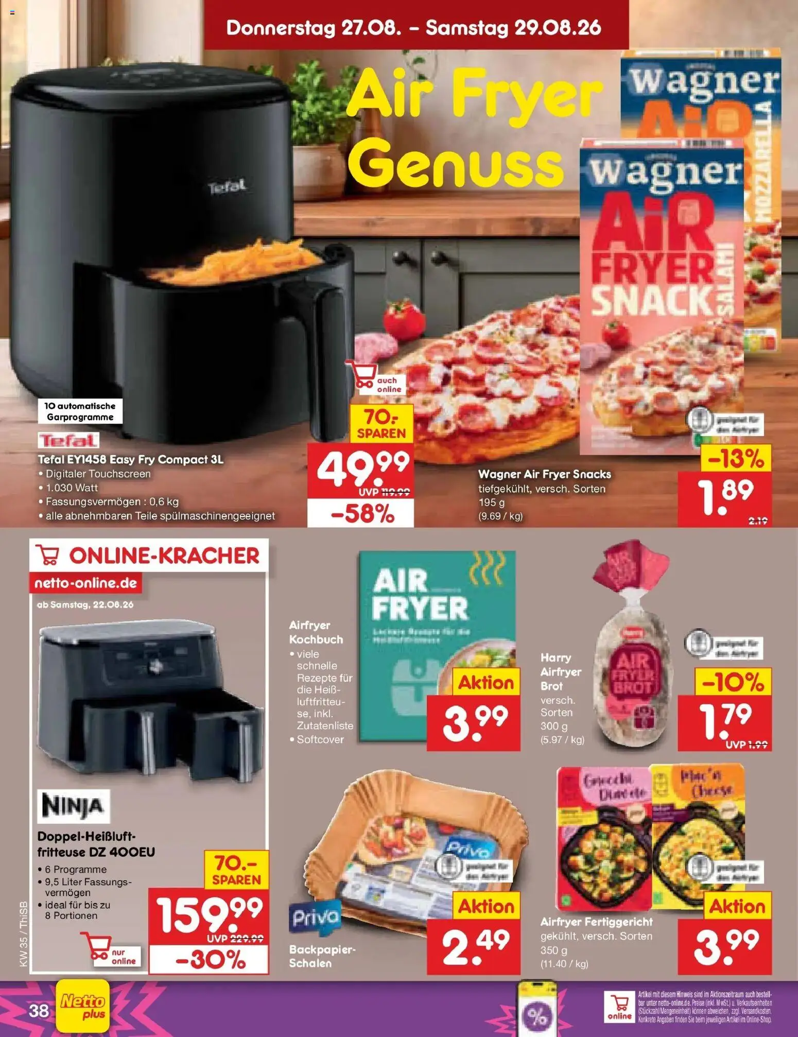 Netto Marken-Discount Prospekt Pirna – gültig ab 24.08.2026 | Seite: 52 | Produkte: Mozzarella, Brot, Fritteuse