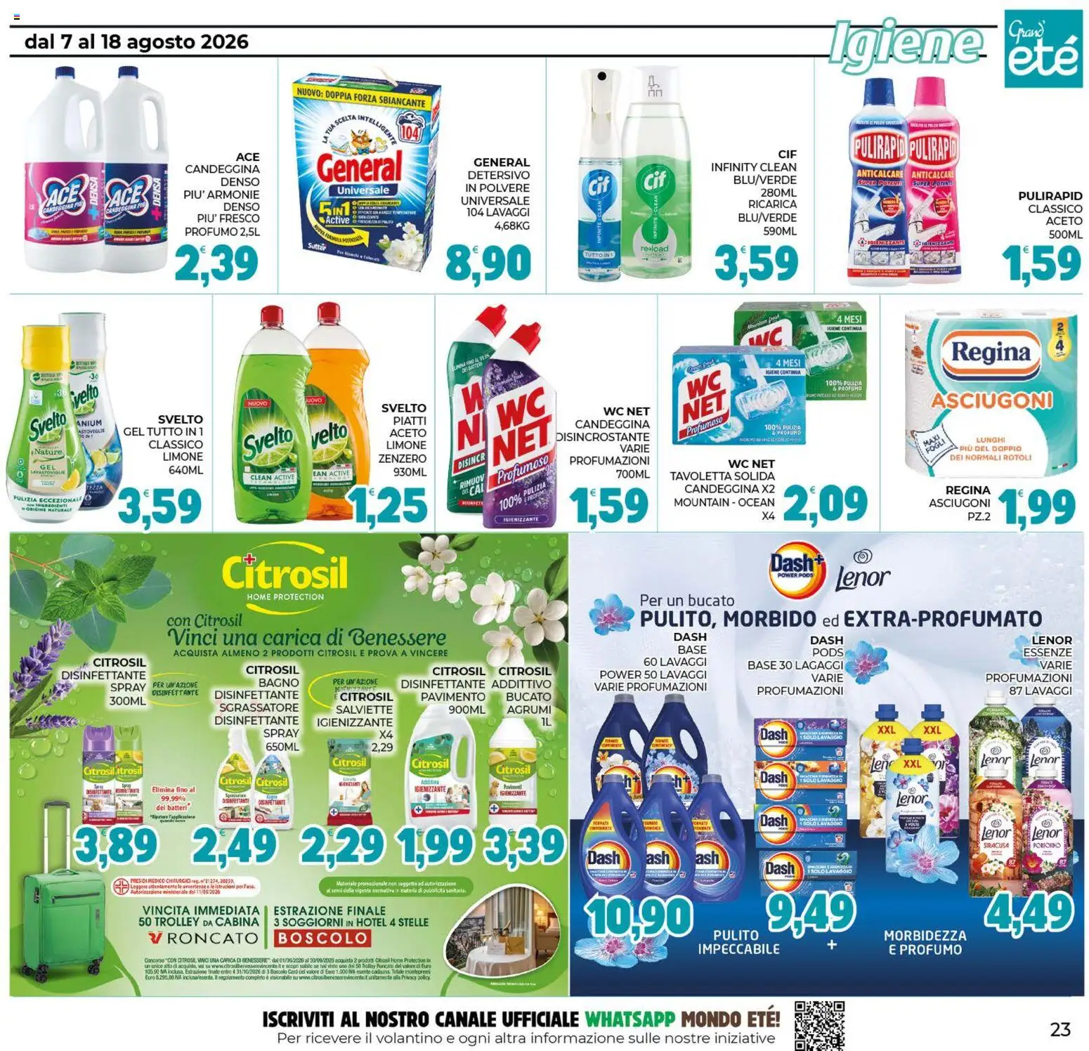 Volantino Eté del 07/08/2026 | Pagina: 23 | Prodotti: Anticalcare, Agrumi, Trolley, Bagno