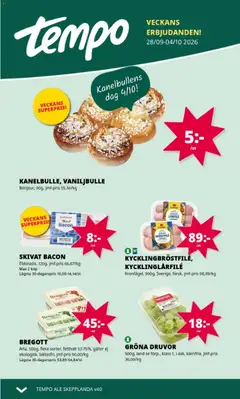 Tempo erbjudanden - Förhandsvisning av reklamblad från butik Tempo aktuell från 28/09/2026