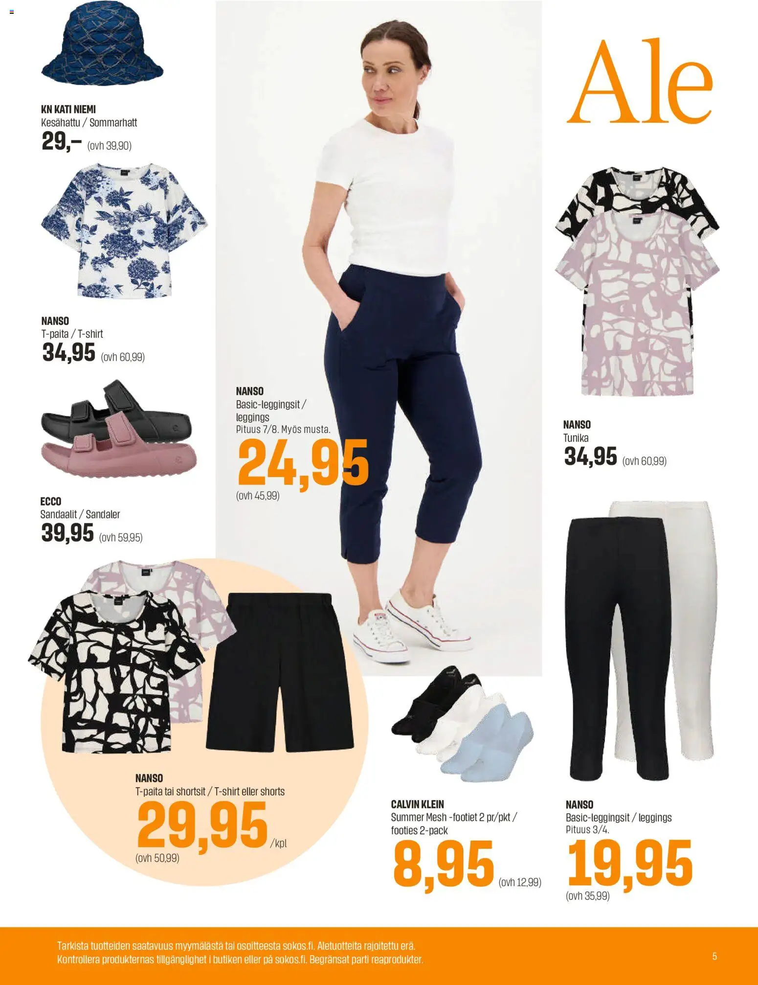 Sokos tarjoukset – voimassa 10.06.2026 alkaen | Sivu: 5 | Tuotteet: T-paita, Shortsit, Sandaalit, Tunika