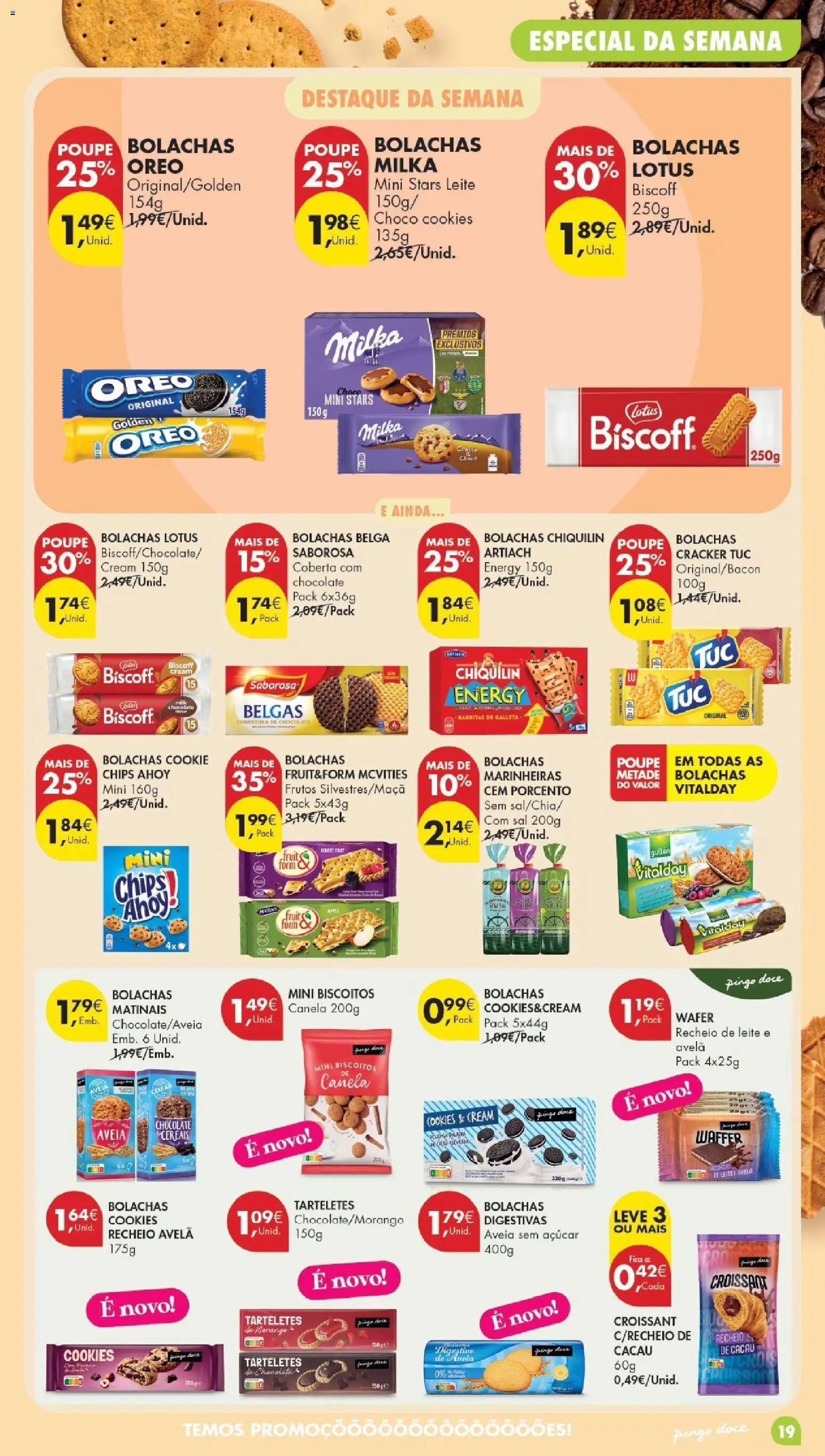 Pingo Doce Poupe Esta Semana Madeira │ válido de 15/09/2026 | Página: 19 | Produtos: Bolachas Lotus, Croissant, Oreo, Leite