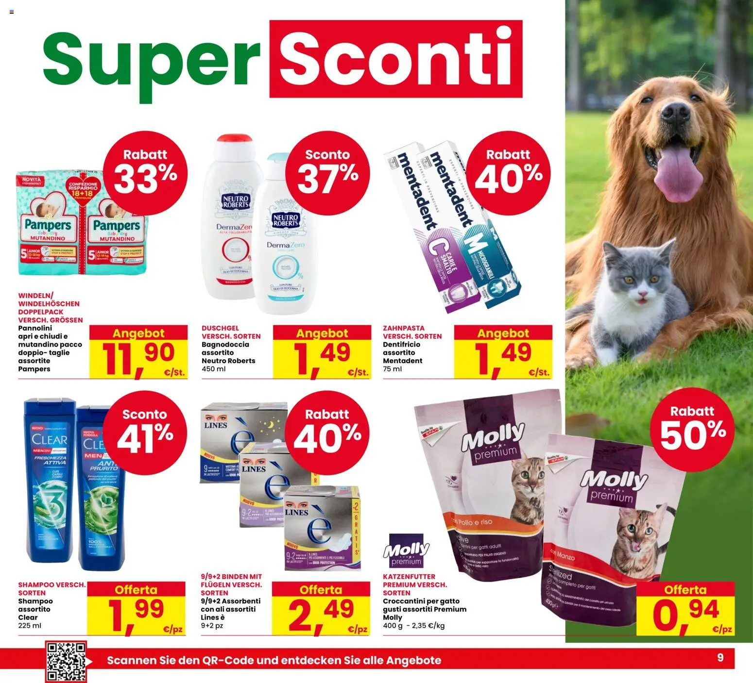 Volantino Eurospar del 20/08/2026 | Pagina: 9 | Prodotti: Shampoo, Dentifricio, Pollo, Manzo