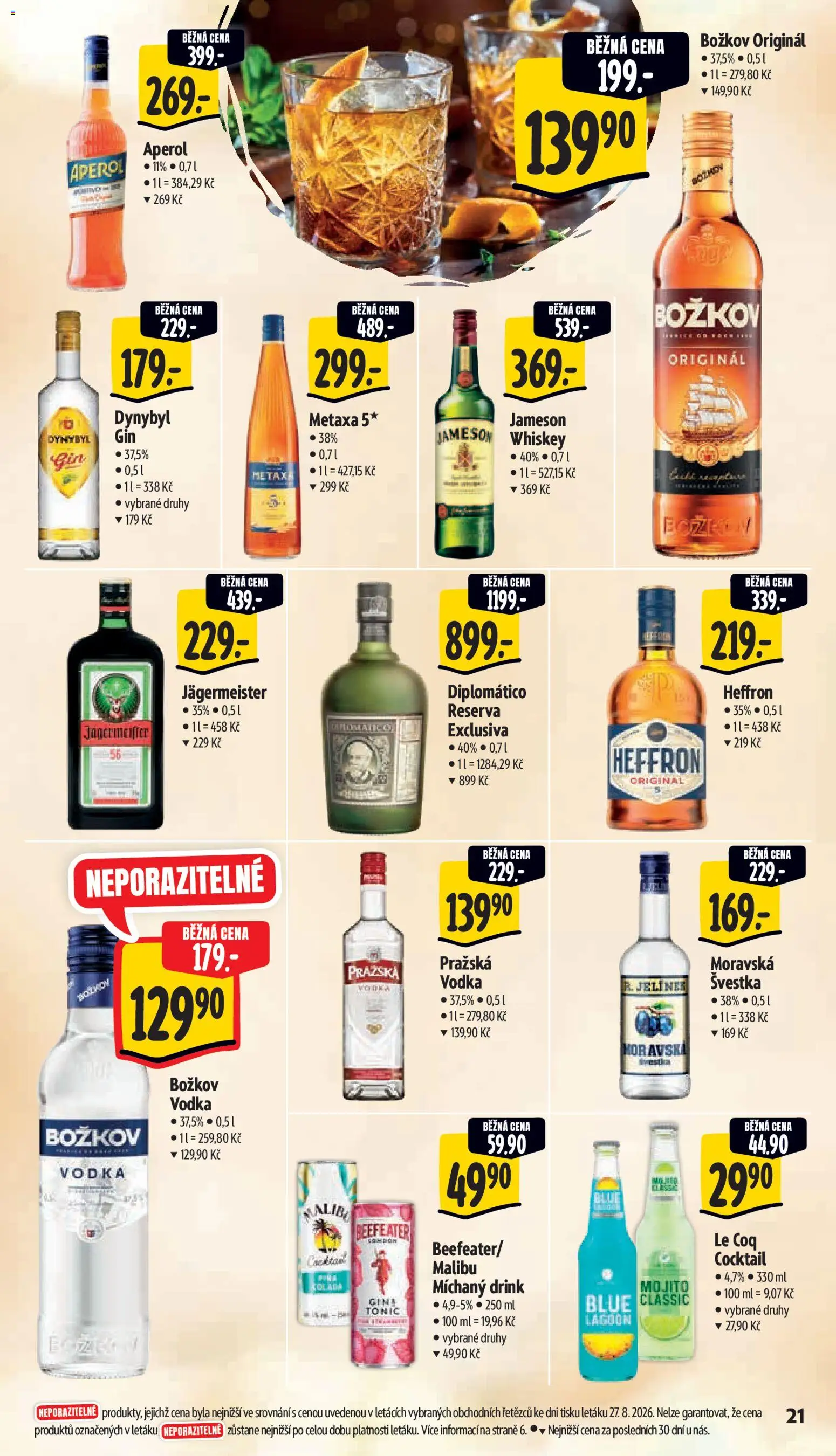 Albert leták - Supermarket od 02.09.2026 | Strana: 29 | Produkty: Jägermeister, Mojito, Jelínek, Pražská vodka