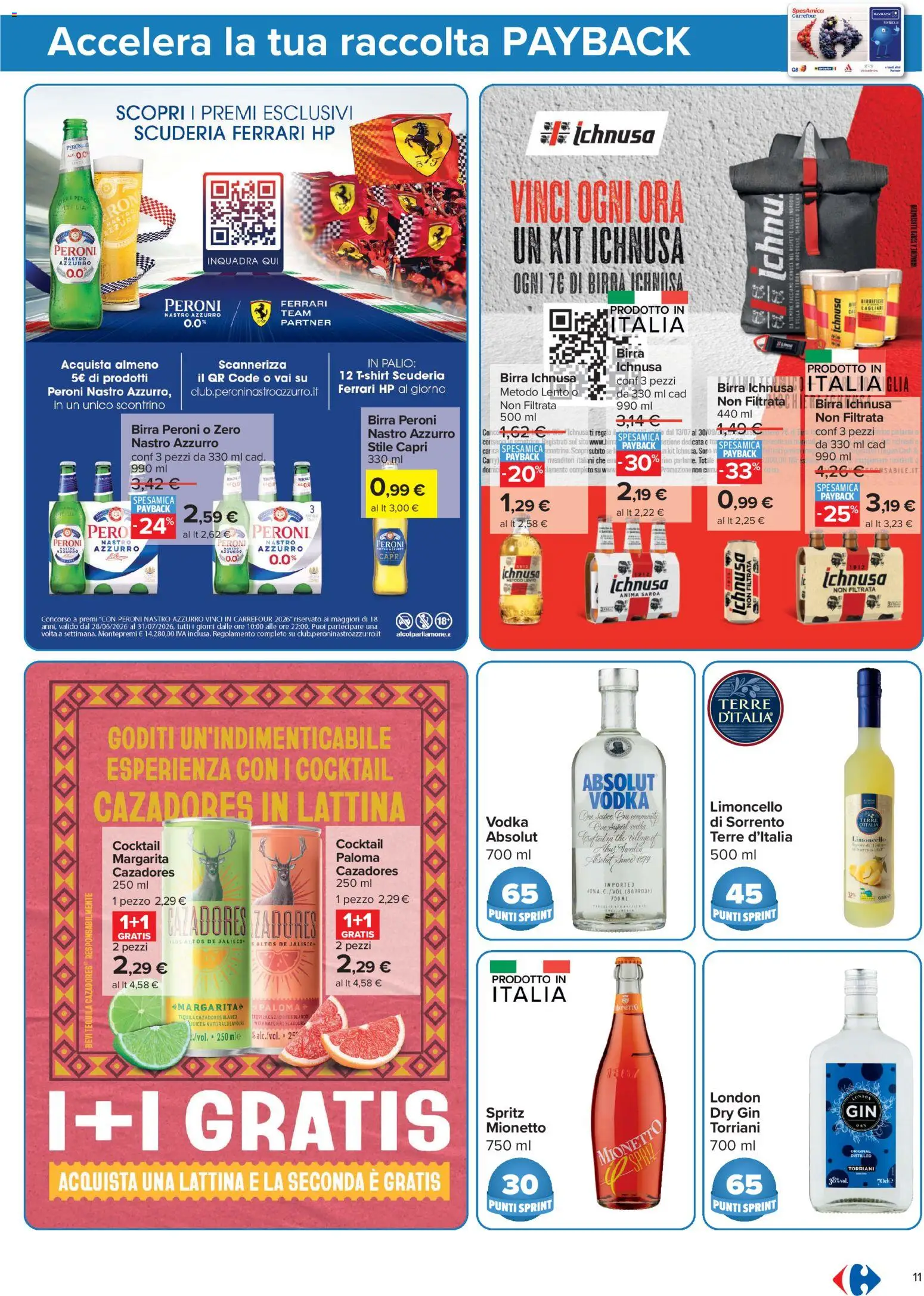 Volantino Carrefour del 13/07/2026 | Pagina: 11 | Prodotti: Birra, Gin, Vodka, Tequila