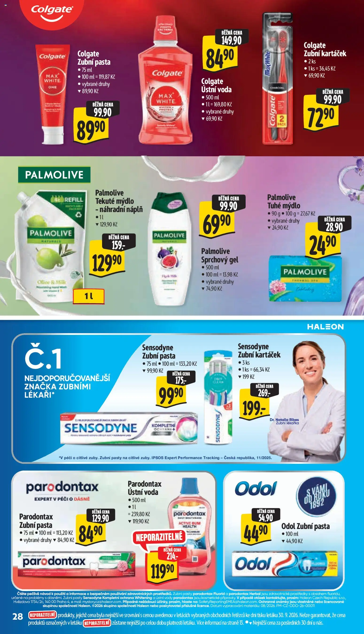 Albert leták - Hypermarket - Znojmo od 07.10.2026 | Strana: 46 | Produkty: Zubní pasta, Zubní kartáček, Parodontax, Voda