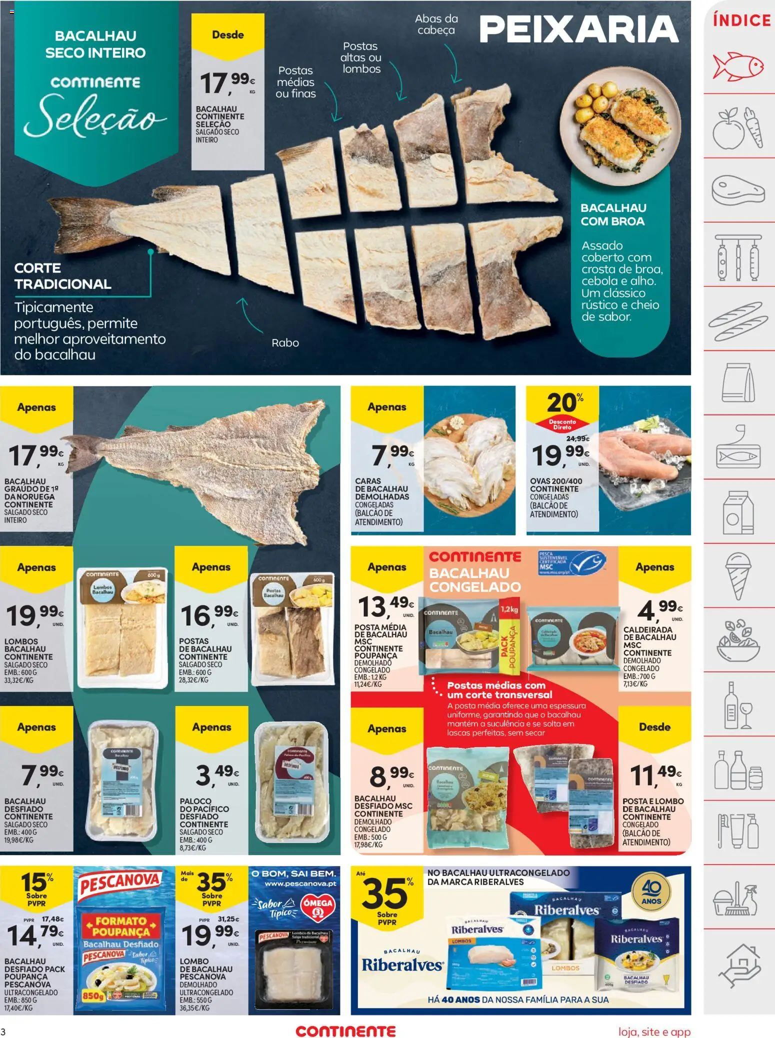 Continente folheto │ válido de 09.06.2026 | Página: 3 | Produtos: Bacalhau, Cebola, Lombo