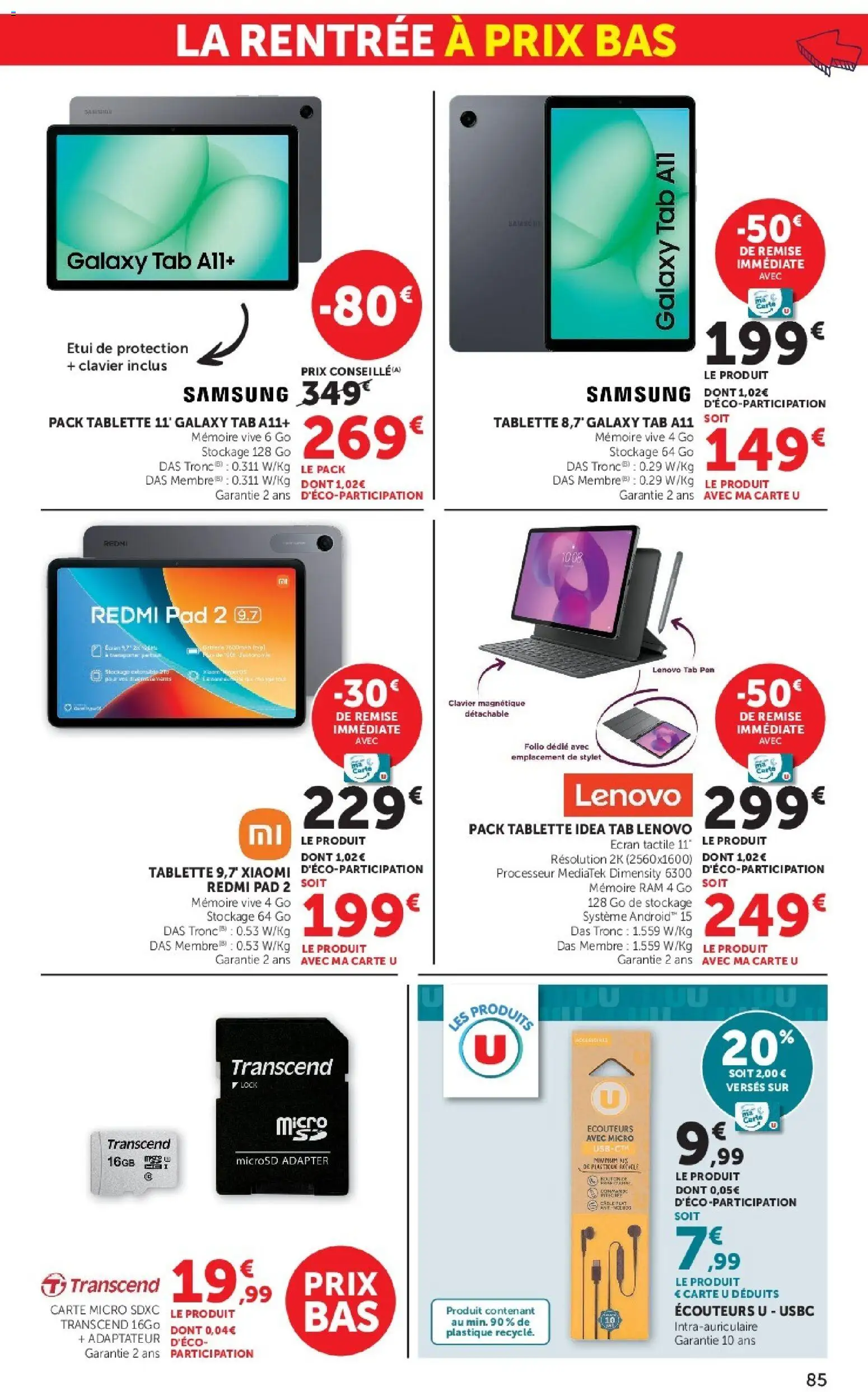 {H1} | Page: 85 | Produits: Tablette, Étui, Adaptateur, Stylet