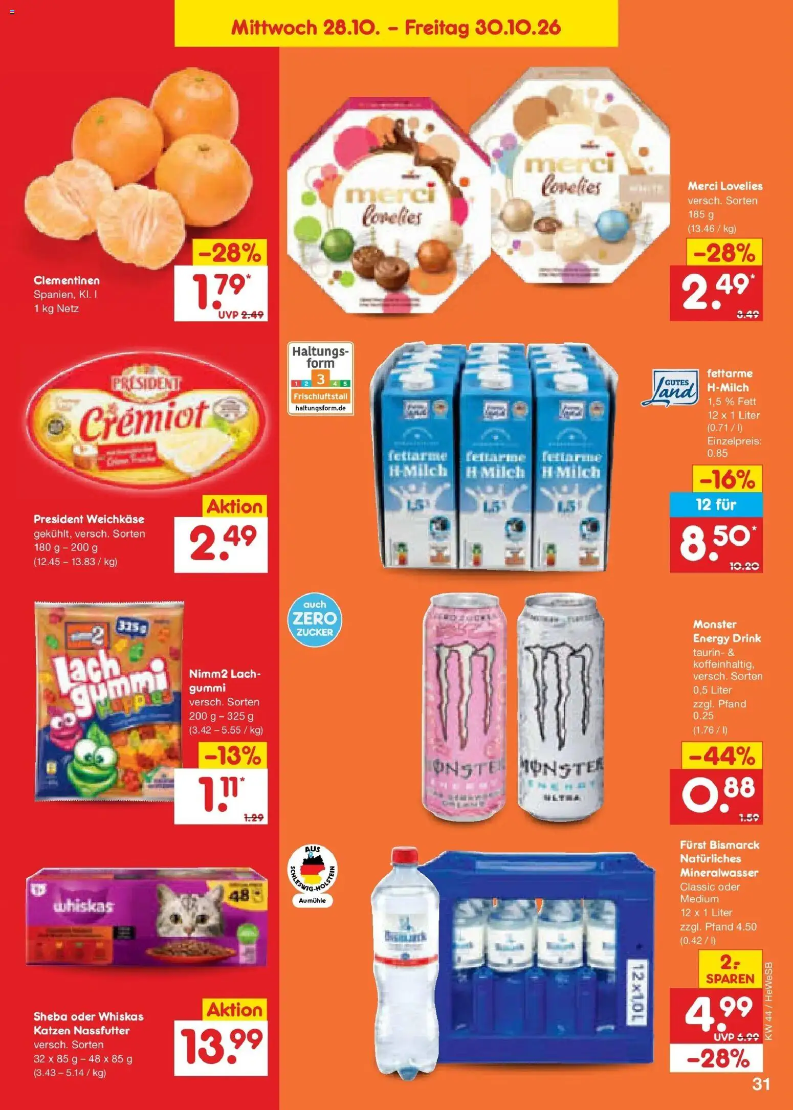 Netto Marken-Discount Prospekt Hamburg – gültig ab 26.10.2026 | Seite: 41 | Produkte: Merci, Milch, Mineralwasser, Zucker
