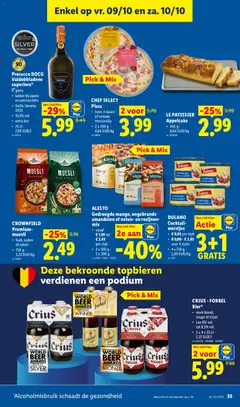 CHEF SELECT Pizza, ham, 4 kazen of tomaat-mozzarella, 2 x 430 g - 4,64 EUR/kg - Voorbeeld van een folder van Lidl, geldig van 05/10/2026 | Pagina: 35