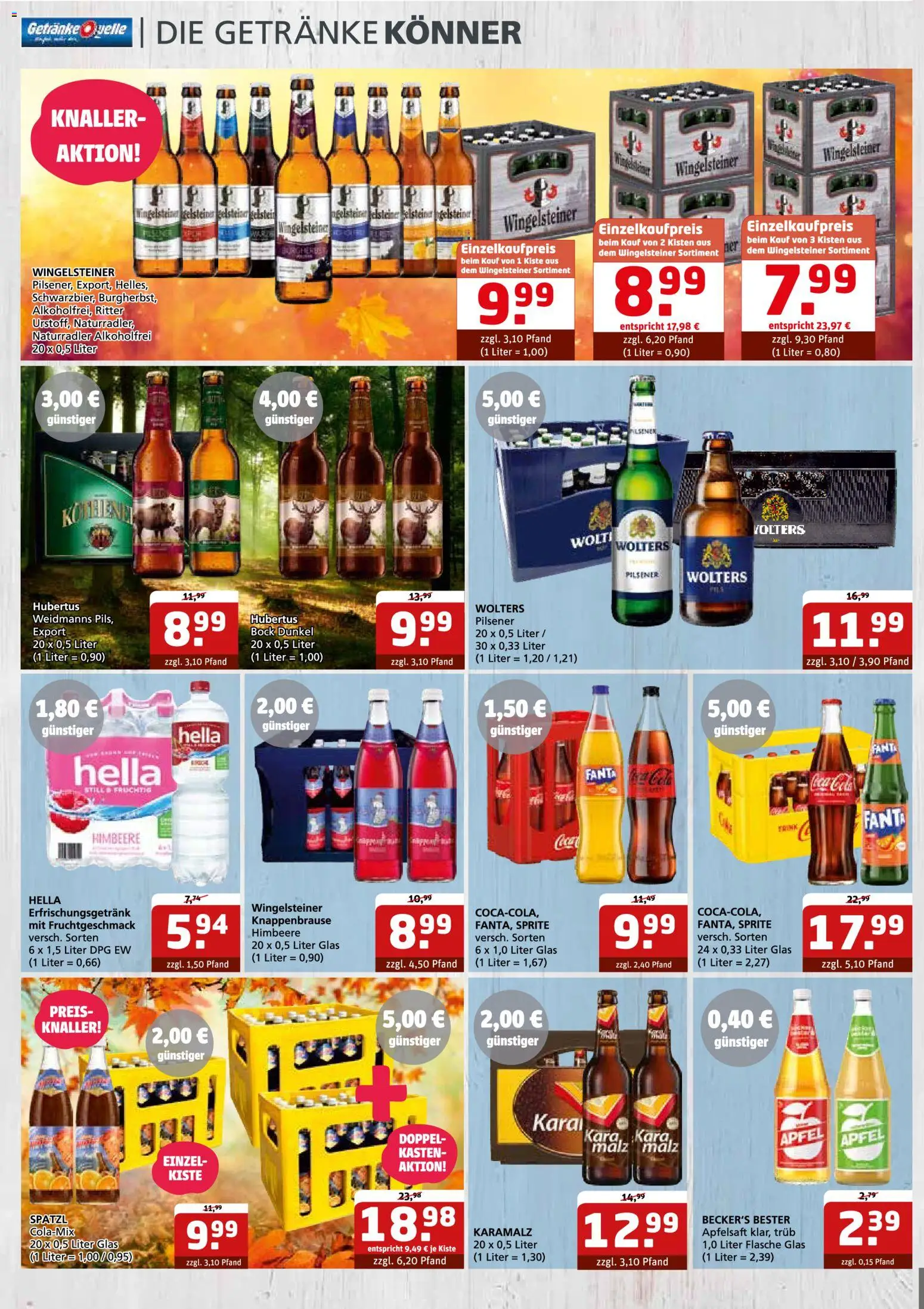 Getränke Quelle Prospekt Aken – gültig ab 28.09.2026 | Seite: 5 | Produkte: Fanta, Sprite, Äpfel, Himbeere