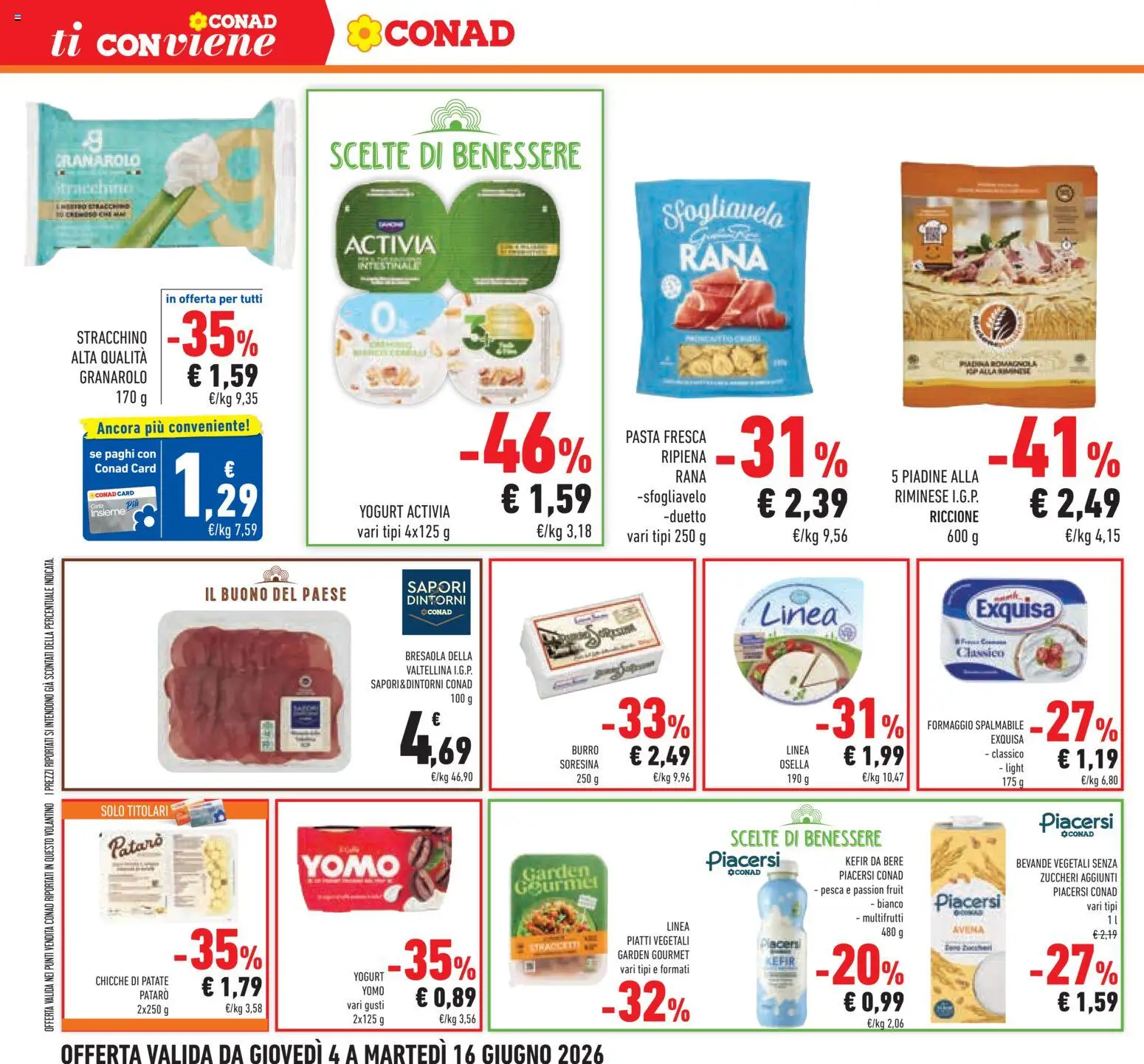 Volantino Conad del 04.06.2026 | Pagina: 22 | Prodotti: Formaggio, Burro, Pasta, Gnocchi