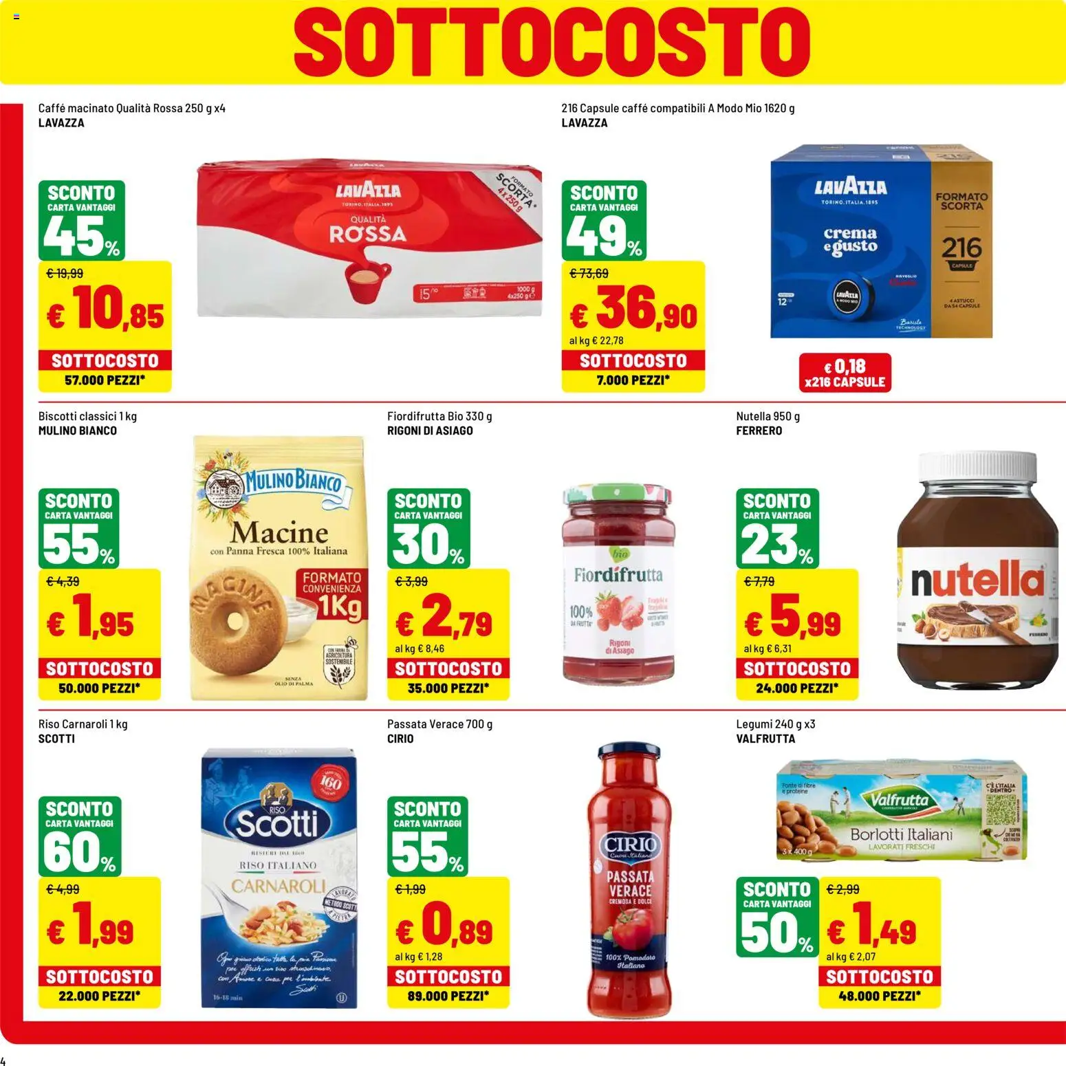 Volantino Iper del 01/10/2026 | Pagina: 4 | Prodotti: Riso Carnaroli, Caffè, Olio, Macinato