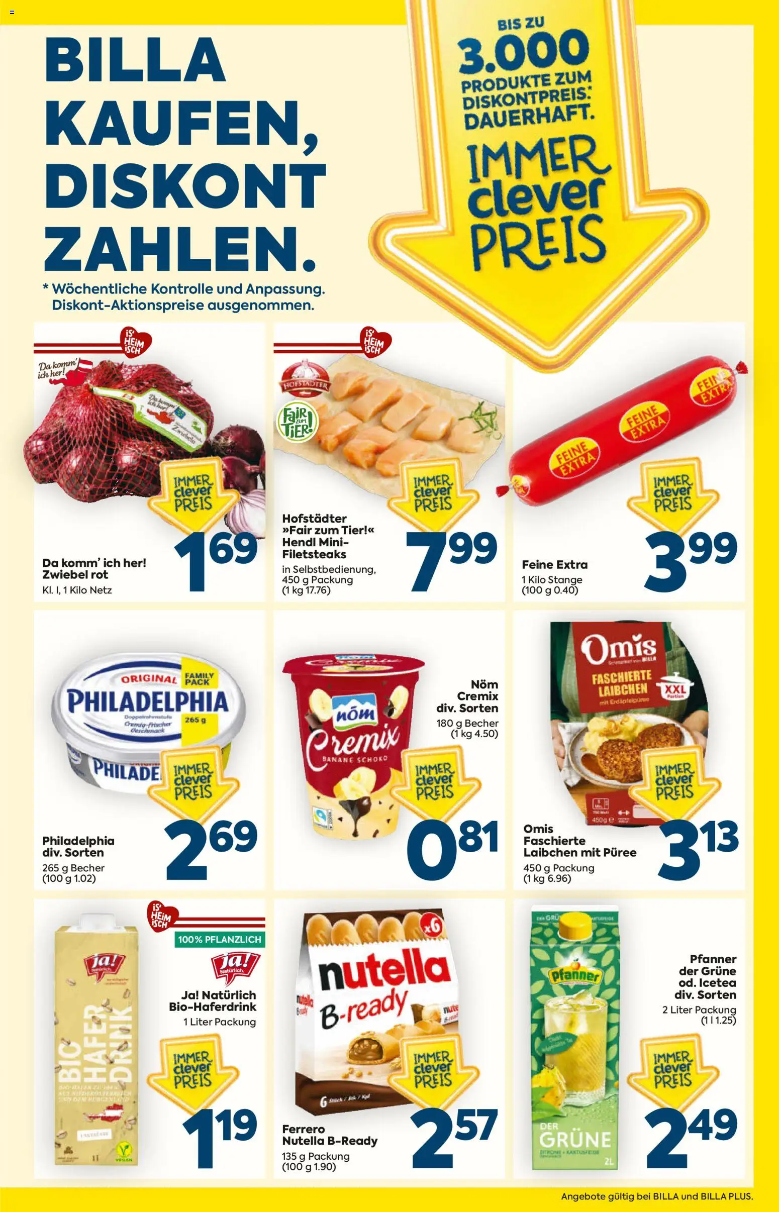 Billa AT akciós ujság - amely érvényes a következő dátumtól: 2026.10.29. | Oldal: 3 | Termékek: Philadelphia, Nutella